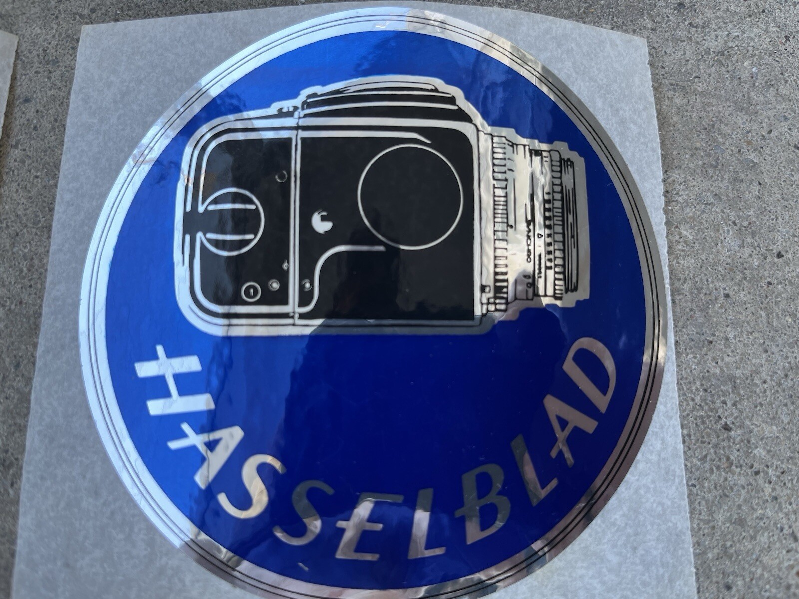 2x Vintage 80s Hasselblad Foil Stickers ORIGINAL Camera Photography Memorabilia