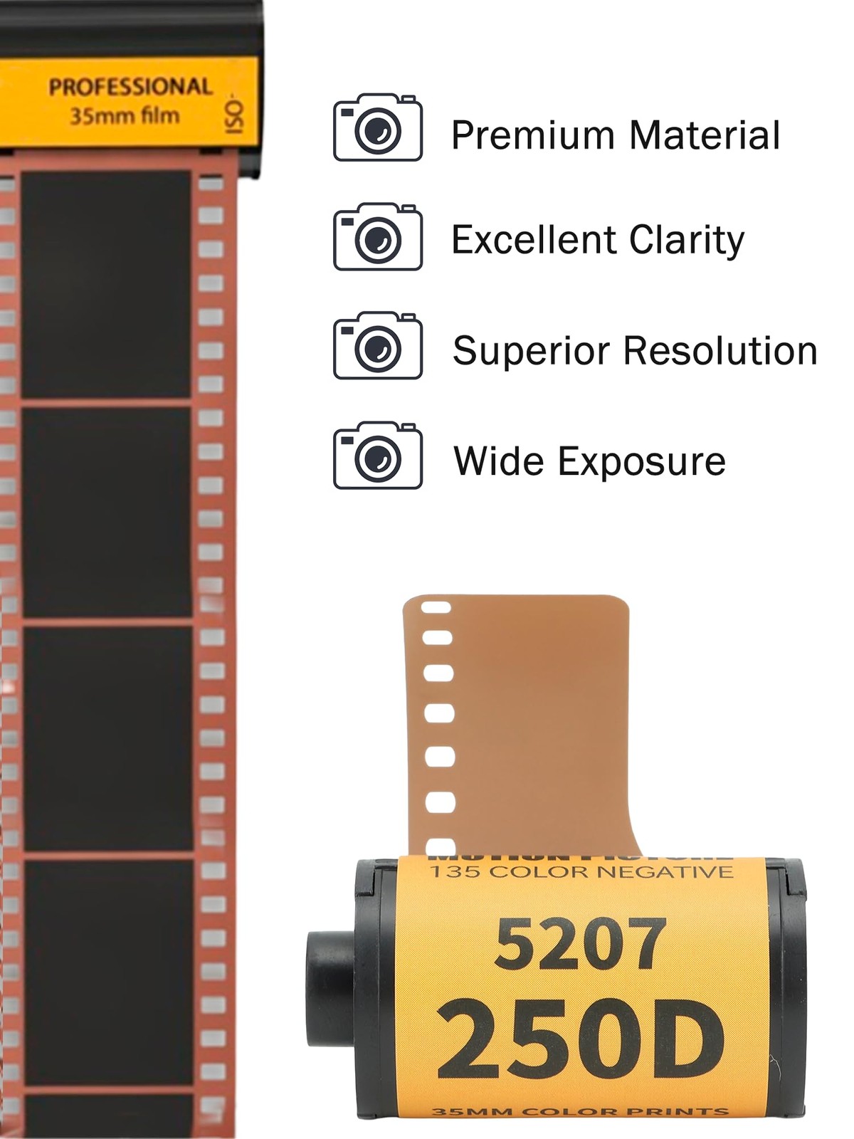35mm Color Print Camera Film Roll ECN 2 Light Sensitivity 200 250 Photography