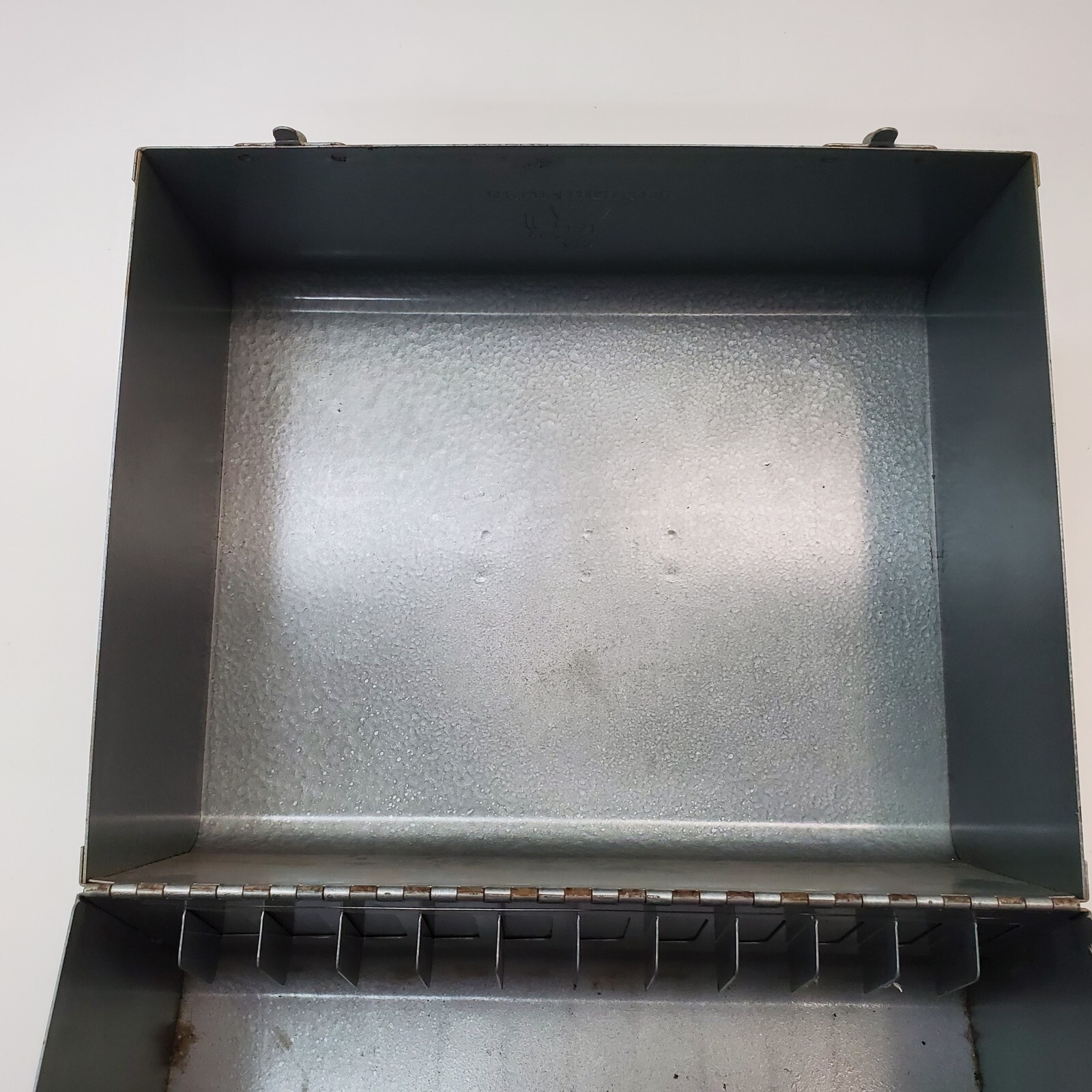 Vintage Brumberger Metal Case for 8mm Film Cans 12 Slots 9.5×7.5×7.5″
