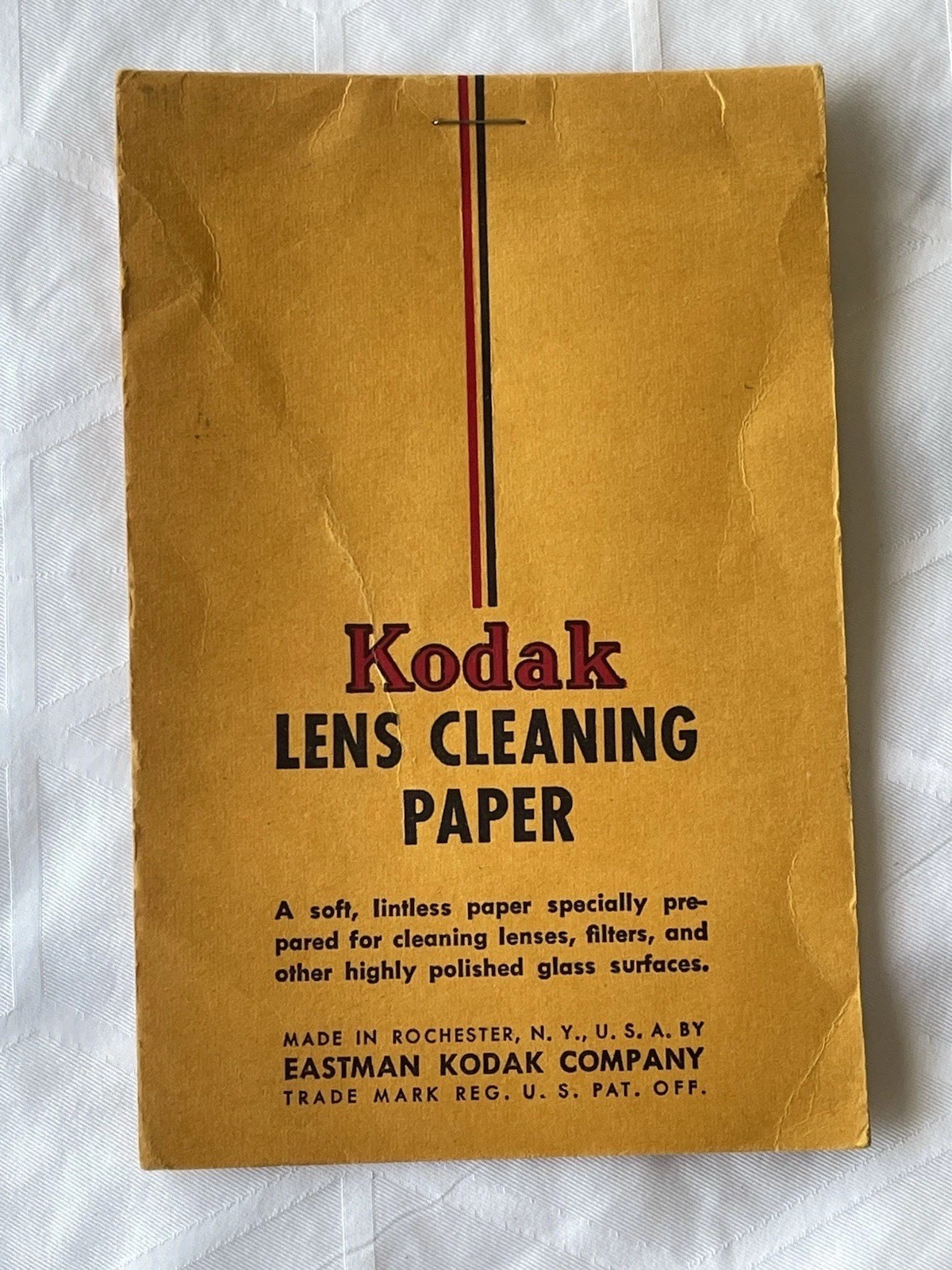 Rare Vtg Kodak Lens Cleaning Paper Pad Packet – 4 Original Attached Sheets Left
