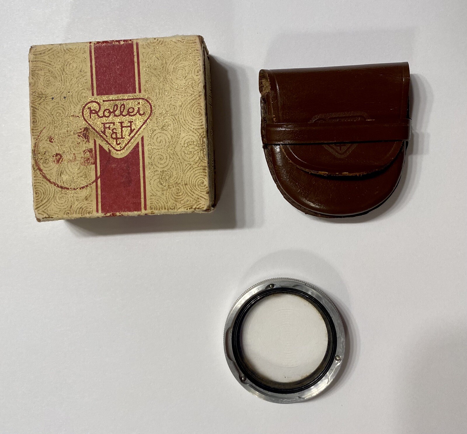 Vintage Rollei Rolleisoft 1 Bay 1 Filter Leather Case & Box Germany R1