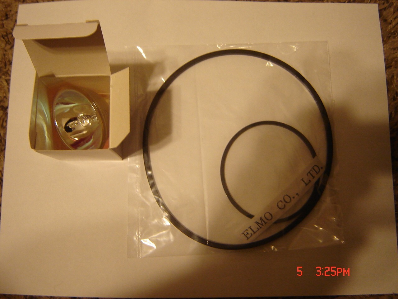 Super 8 ELMO TRV R-8,S-8 Projector Belts, 2 Belt Set & 1 New *50HR Lamp/Bulb