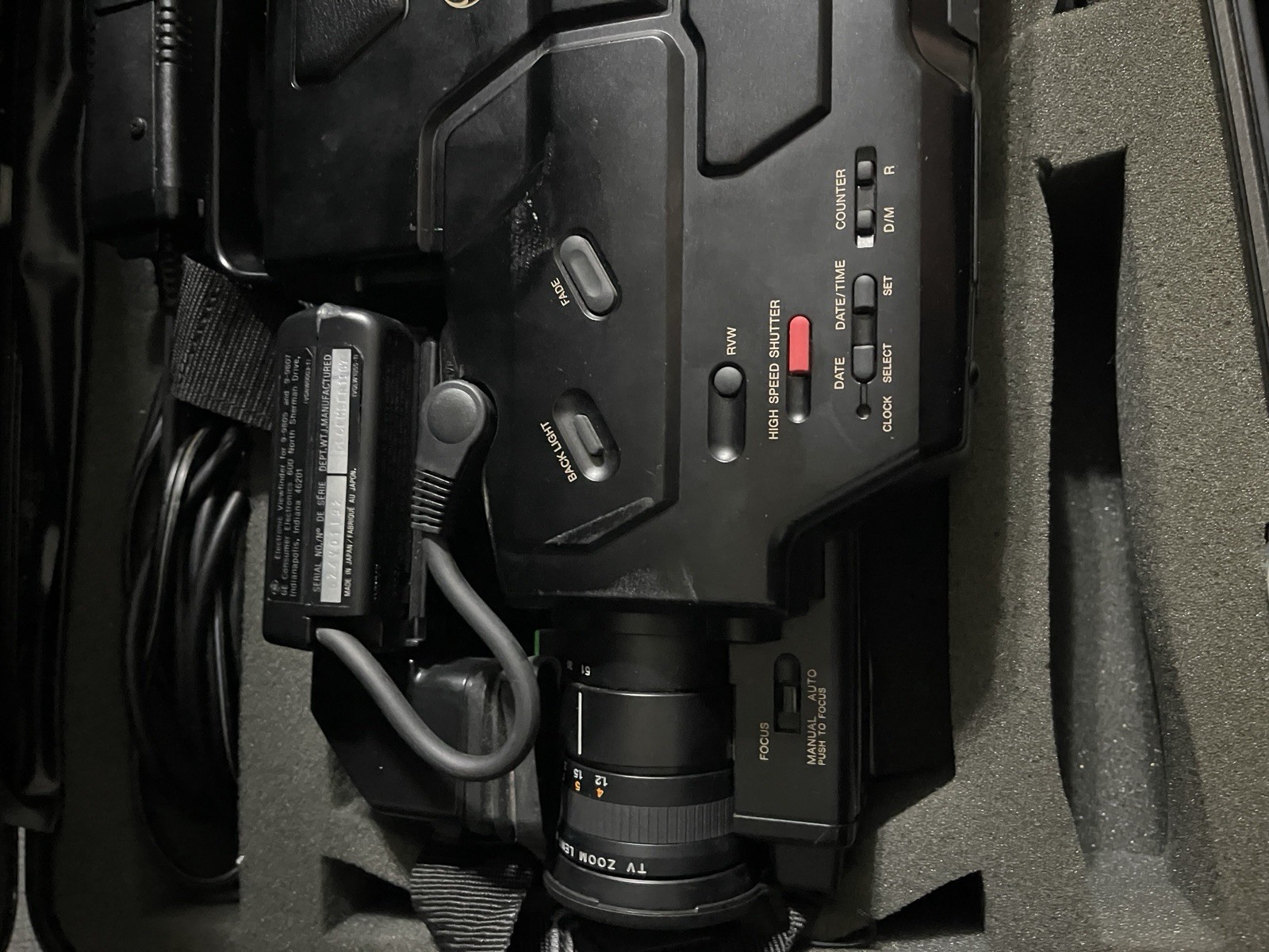 GE VHS Camcorder 9-9808 SE Movie Video System VHS With Case & Keys & Charger