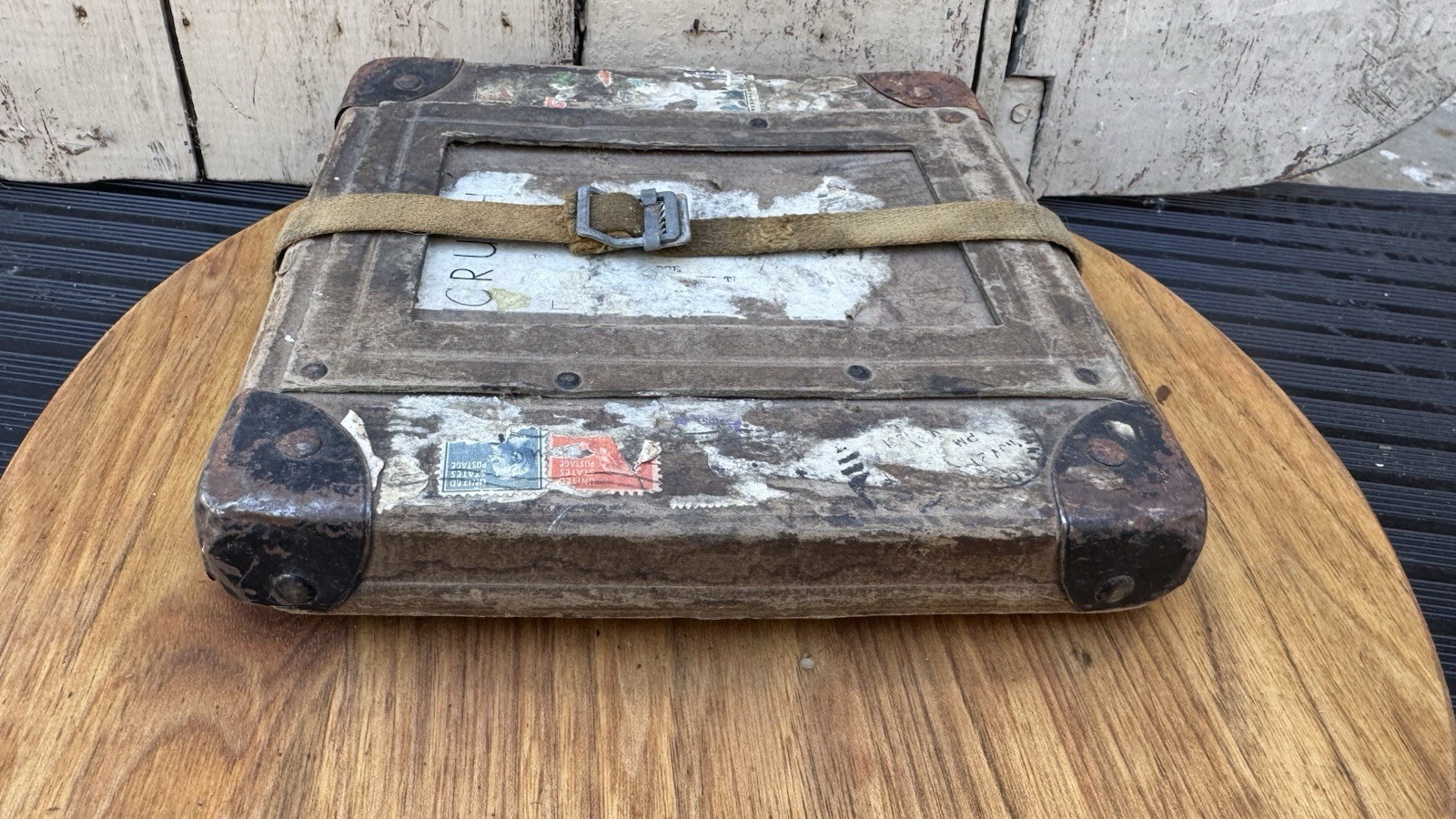 VINTAGE Film Reel Canister Case Shipping Box Mailer Railway Express Postage