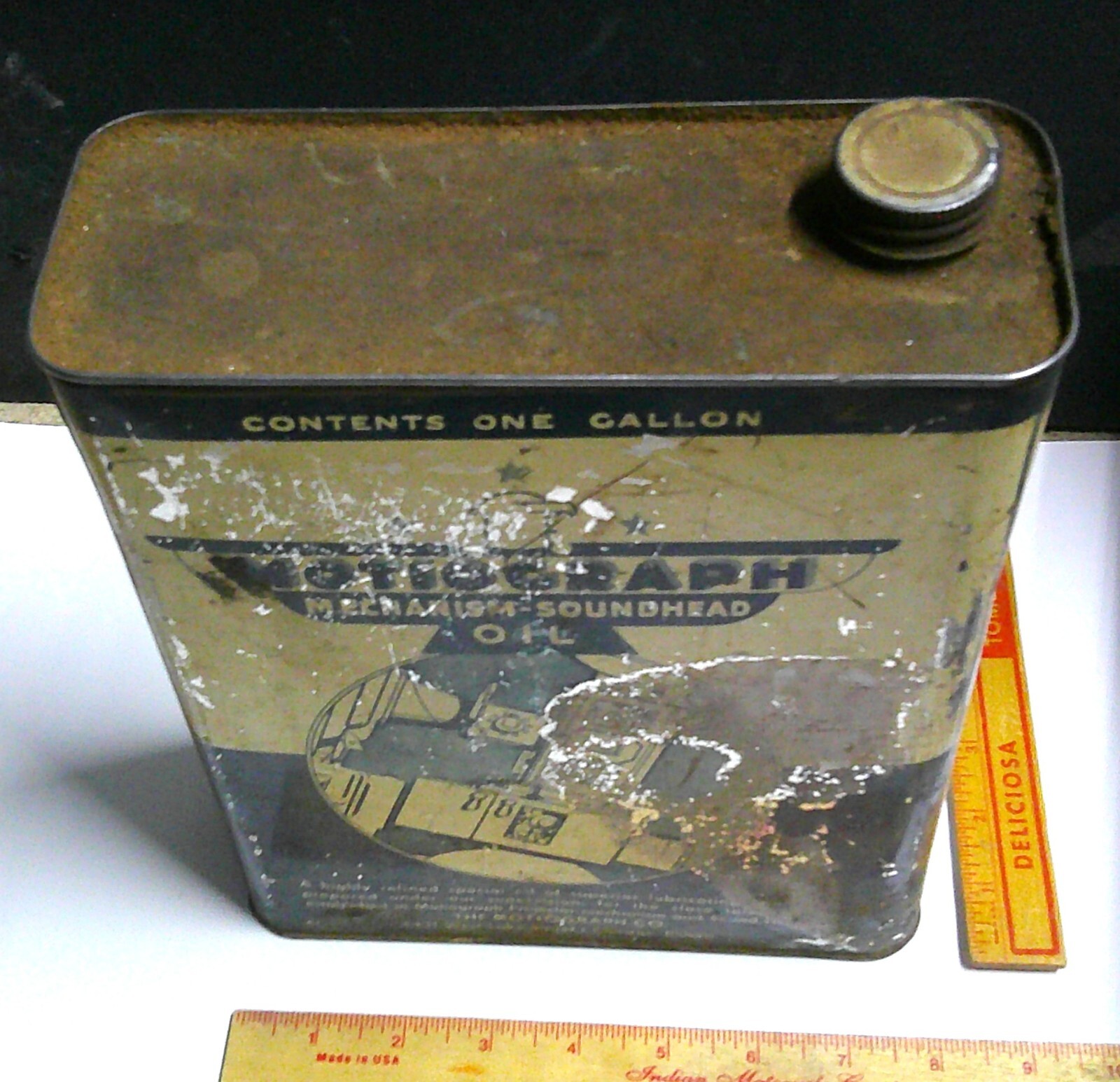 Motiograph oil can vintage 1 gallon old movie projector collectible memorabilia