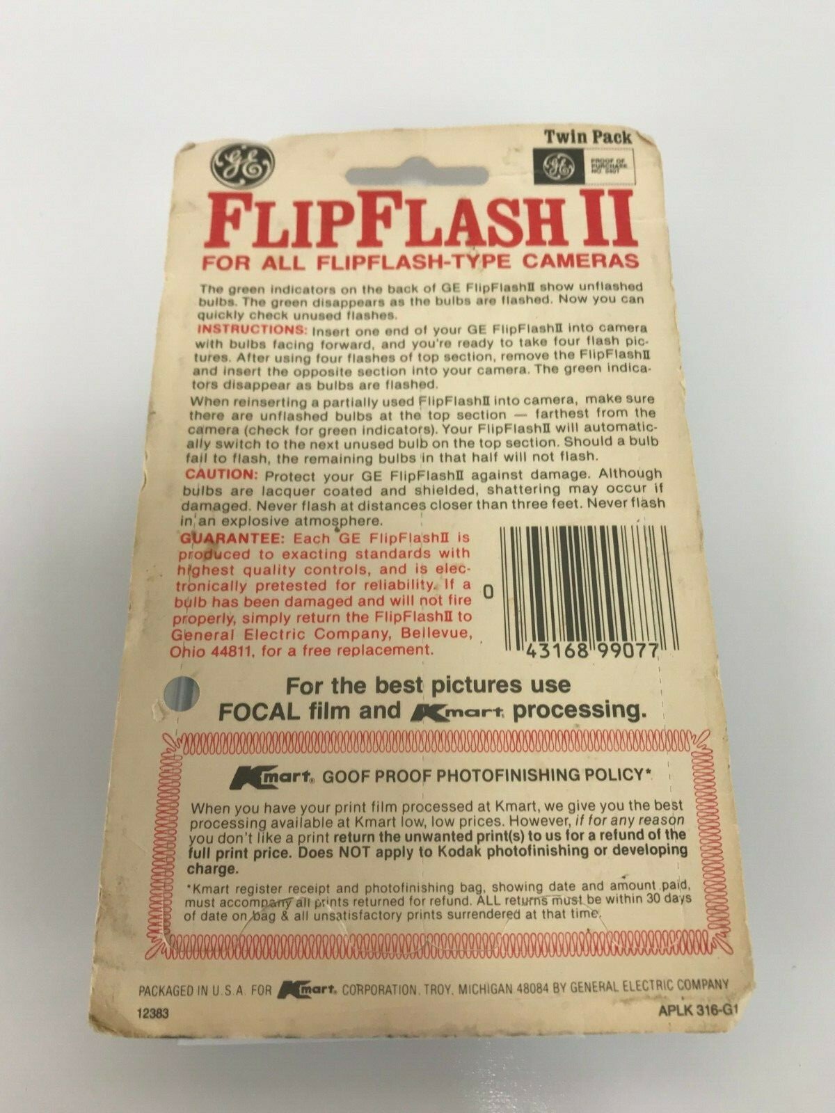 Vintage GE FlipFlash II Twin Pack Flip Flash Bulbs
