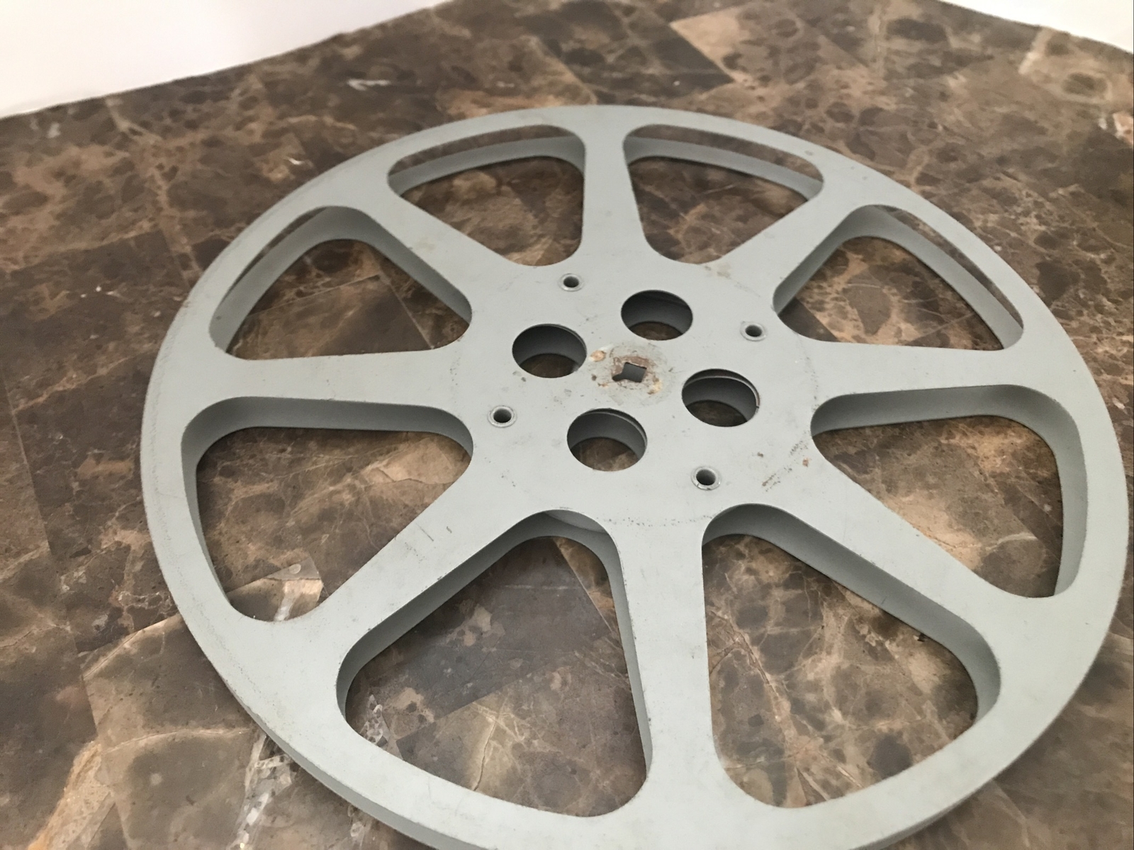 Vintage Film Reel Goldberg Bros 13.75”x 13.75” Gray Metal USA Deco Wall