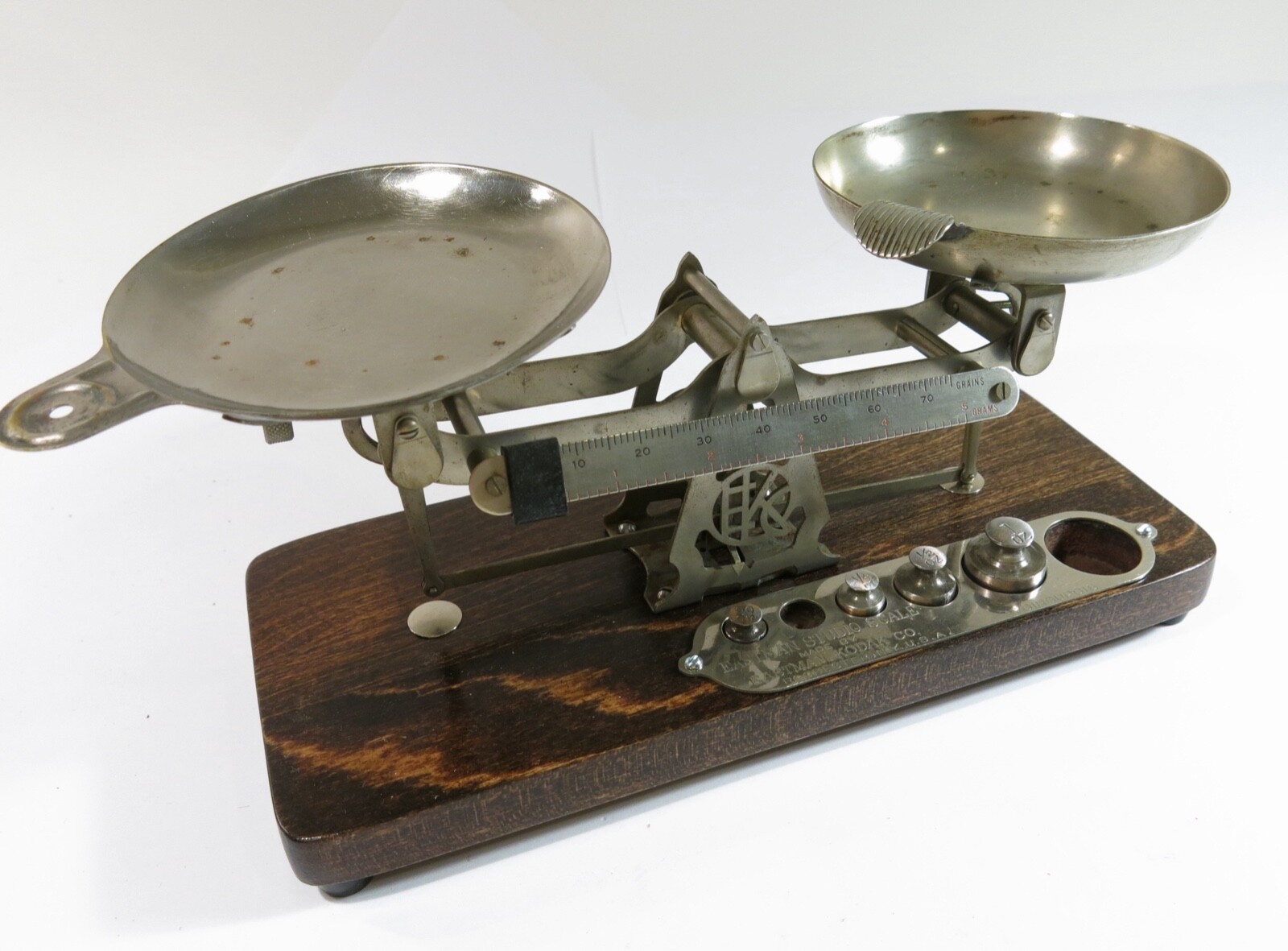 Antique Kodak Studio Scale with Weights — Refinished Base plus New Feet