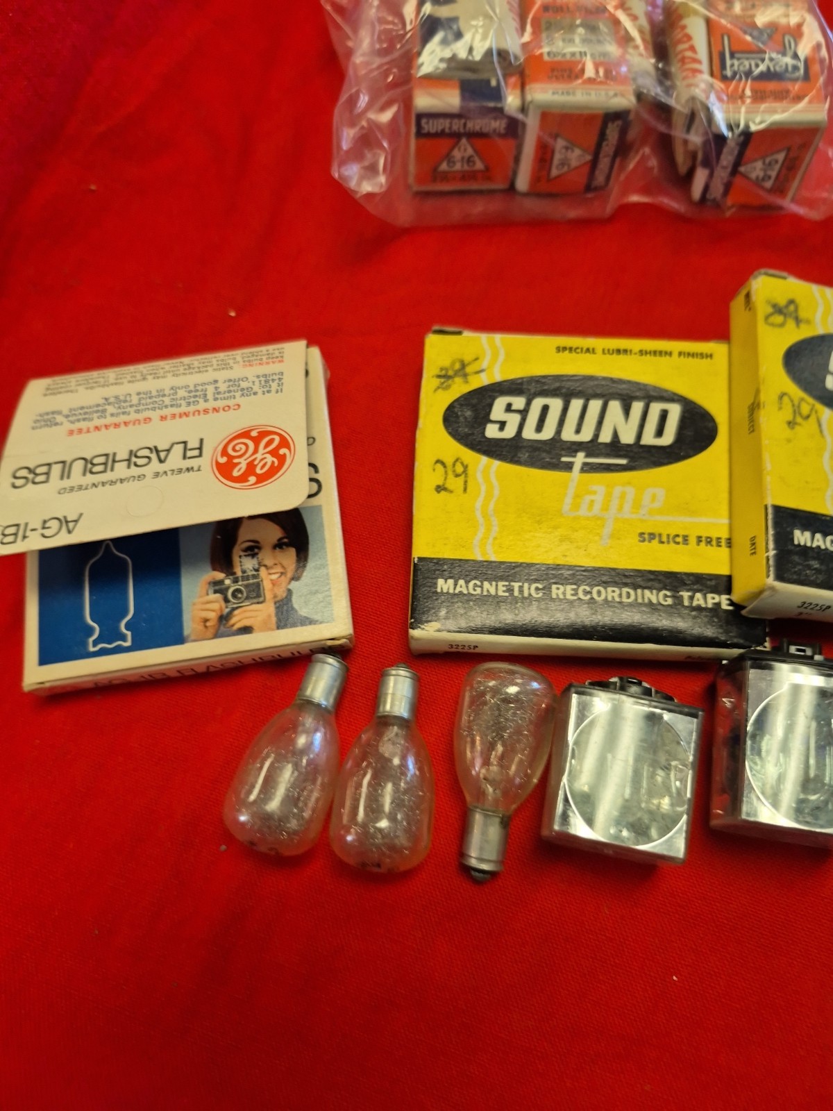 Lot Of Kodak And More Lot Of Film Bulbs Recording Tape