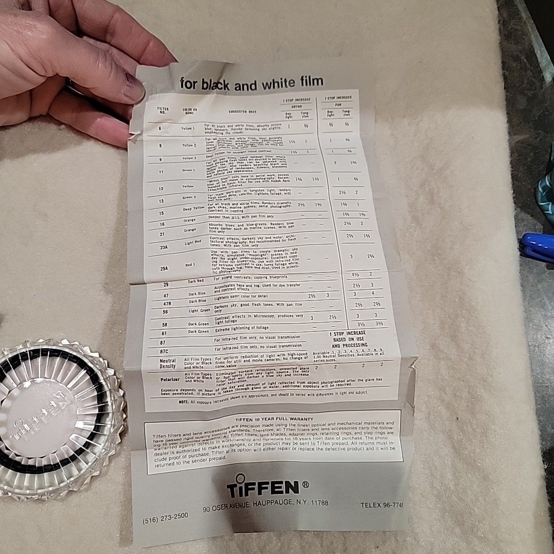 Vintage W Box 1983 ? Tiffen 58mm Black Filter Halation Diffusion Photography Col