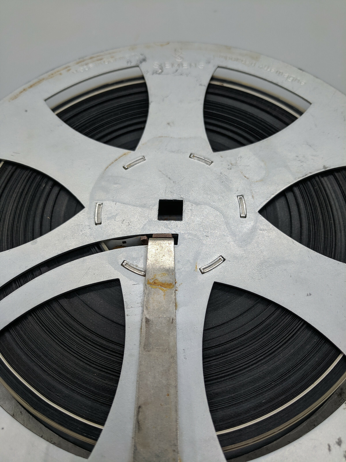 Vintage Siemens German 7″ 1/2″ Tape Metal Reel with 1964 Air Defence Command Fil