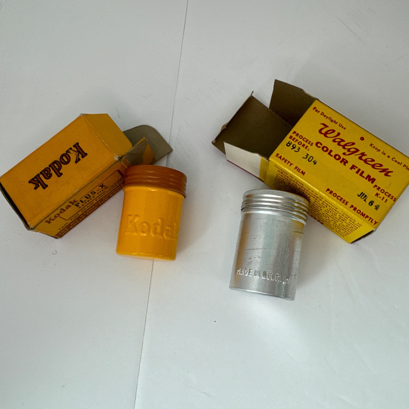 Kodak Film Box & Canister & Walgreens Color Film box & canister only 1964 VTG