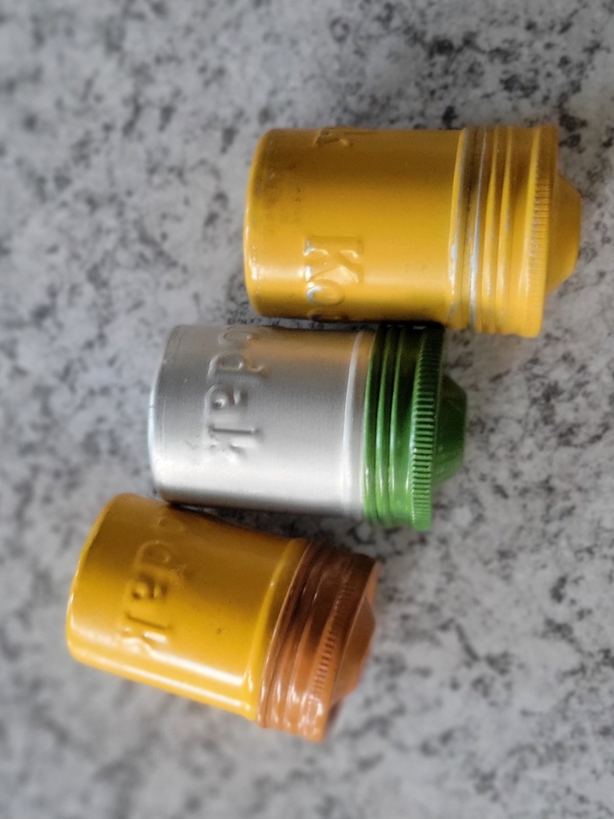 VTG Lot of 3 Kodak 35mm Film Roll Embossed Container Metal Tin Can Canister