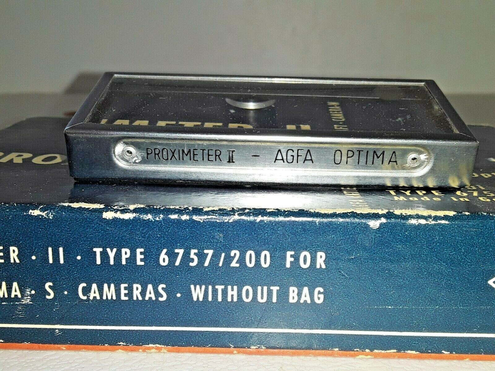 AGFA OPTIMA S PROXIMETER II 2 Vintage Camera Close Up Filter Lens Attachment Box