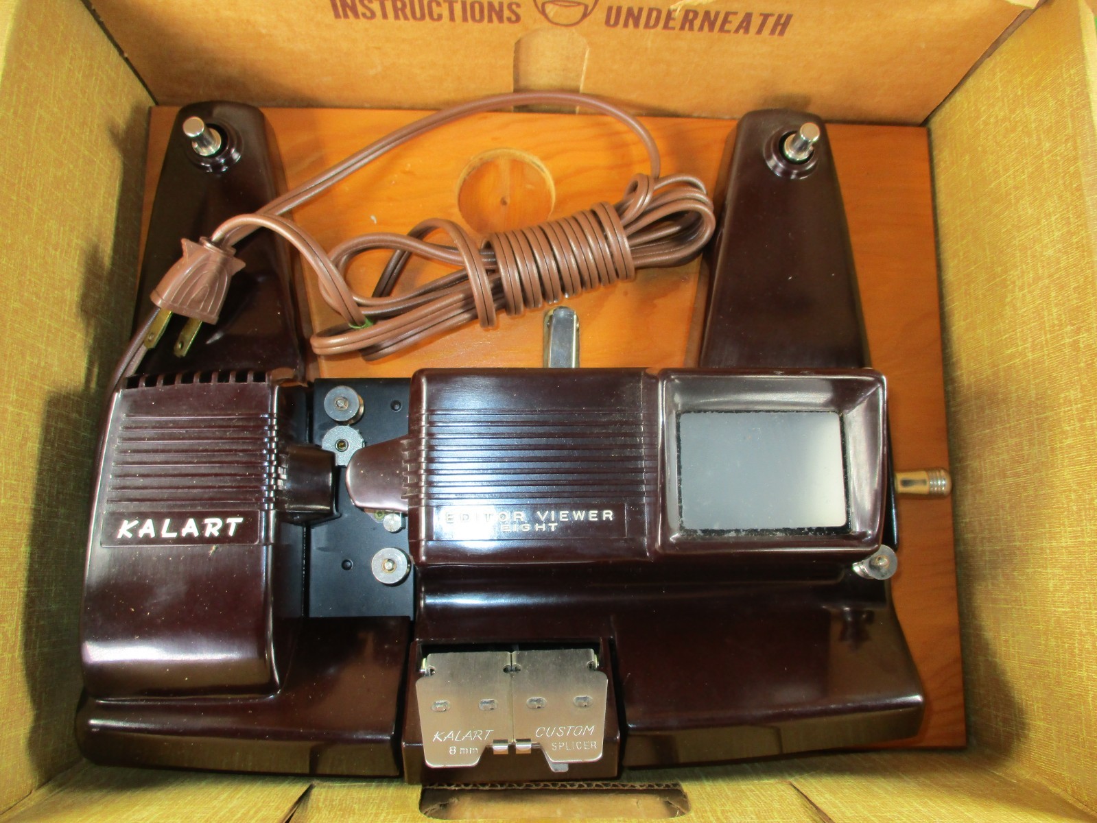 Kalart 8mm Film Movie Editor Viewer Eight w Original Box 1960’s Tested=Good