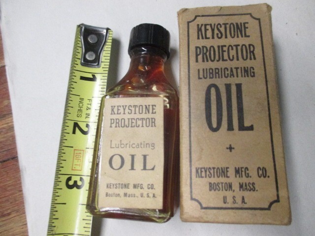Vintage Keystone Projector Lubricating Oil boston movie machine accessory bottle