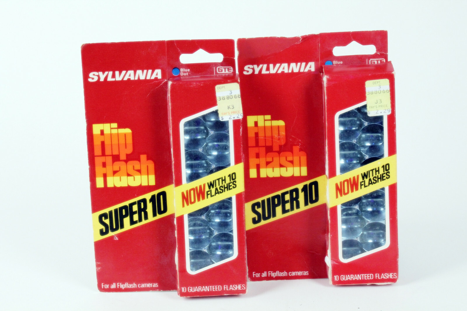 Lot of 2 Sylvania Flip Flash Super 10 (10 Flashes per Box) GTE Blue Dot