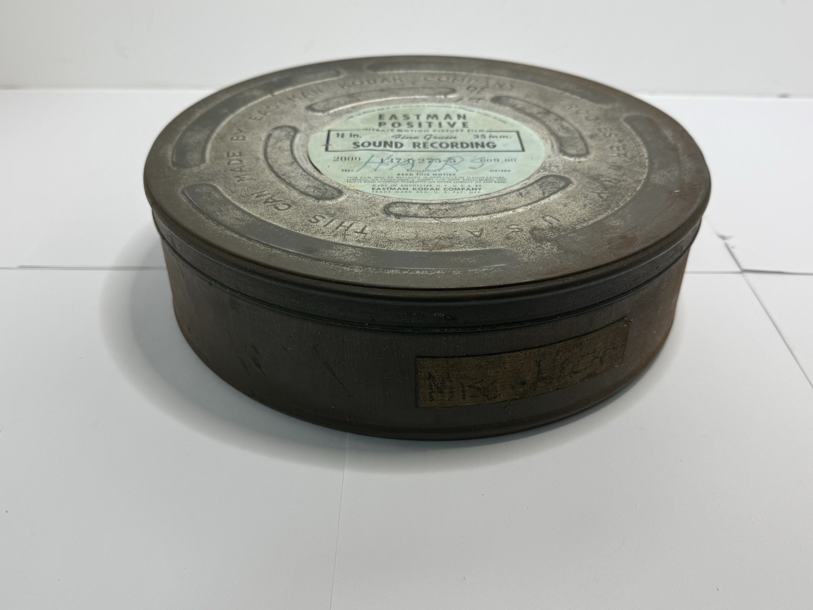 Vintage Eastman Kodak 35mm Nitrate Motion Picture Film Can Canister 10.5″ x 3″
