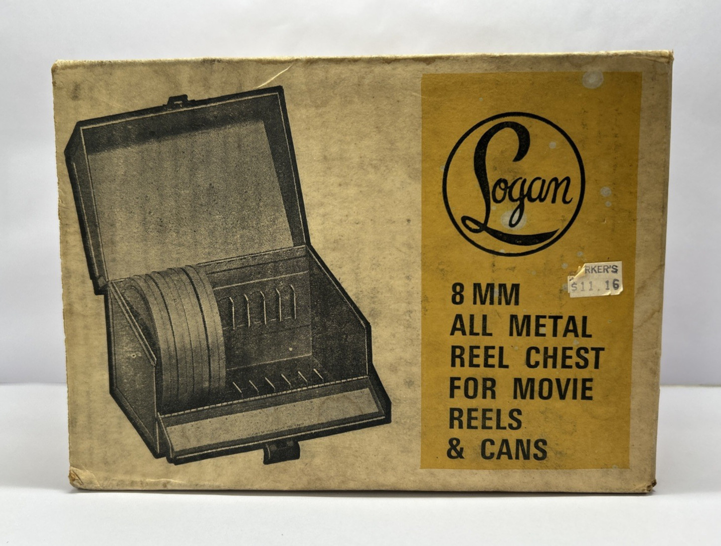 New NOS Vintage Logan 183PL All Metal Reel Chest For Movie Reels & Cans