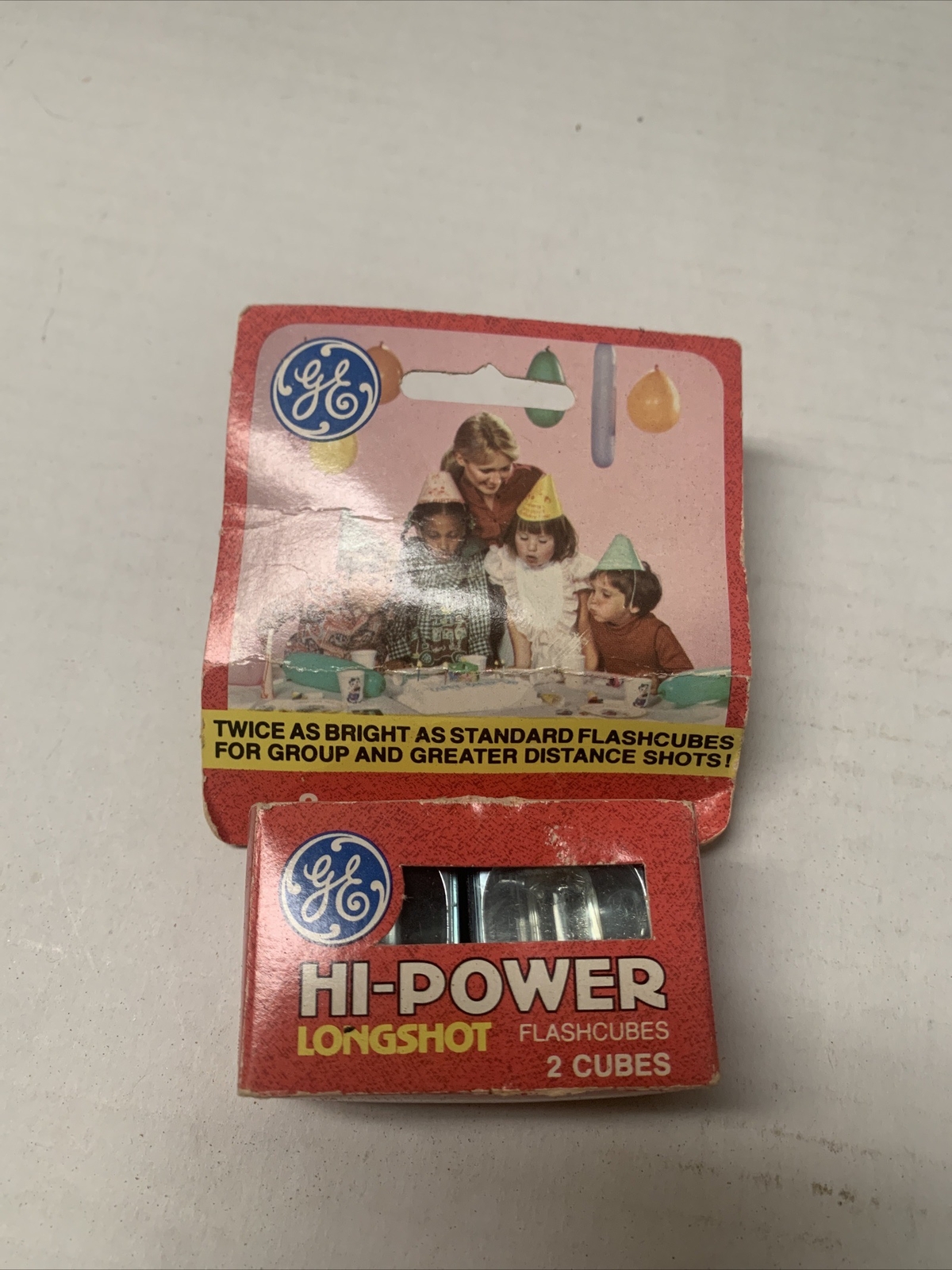 Vintage GE Hi-Power Longshot Flash Cubes Box of 2 Cubes-8 Flashes