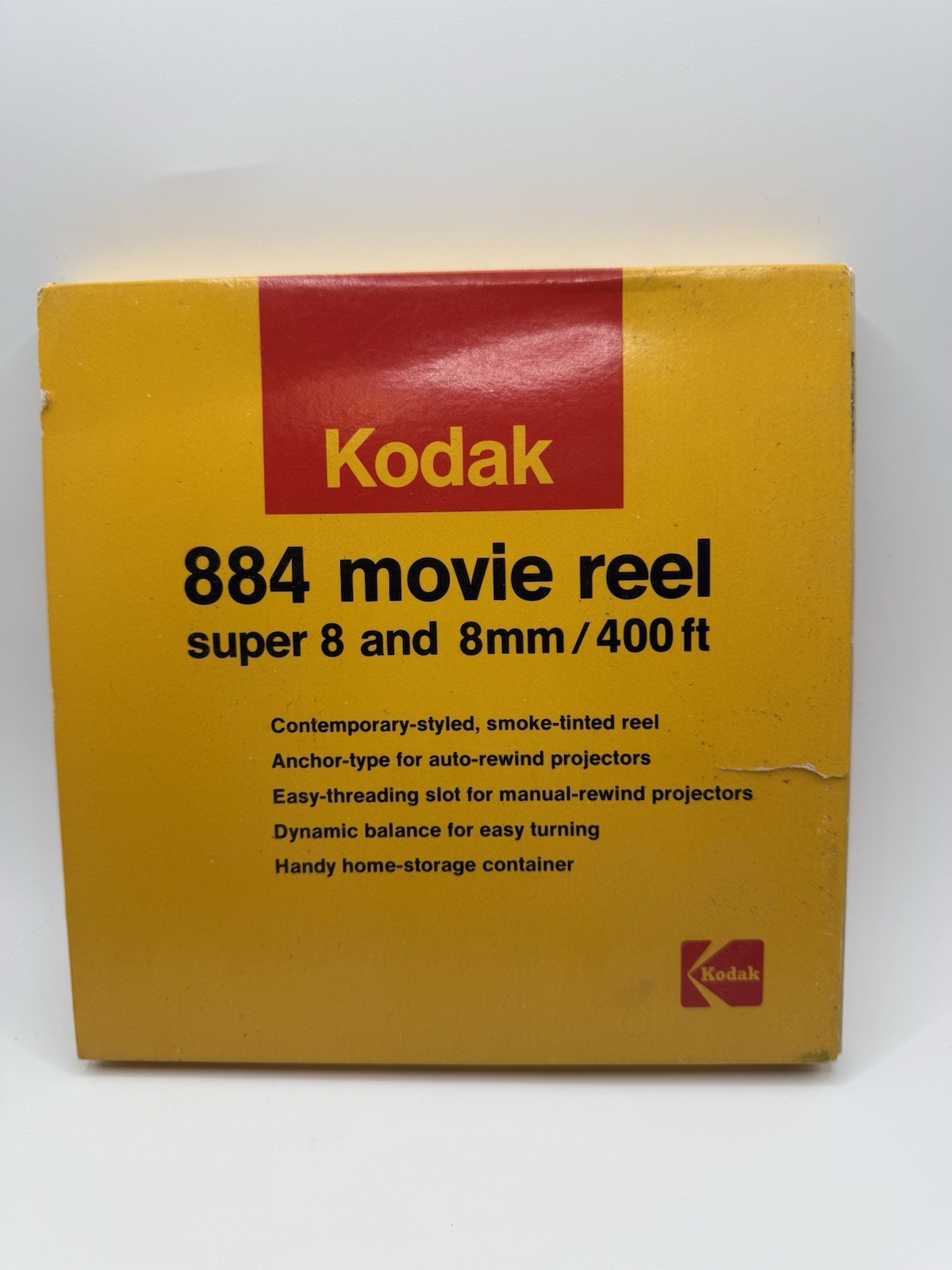 Vintage Plastic Kodak 884 Movie Reel Super 8 & 8mm 400 ft in Original Box