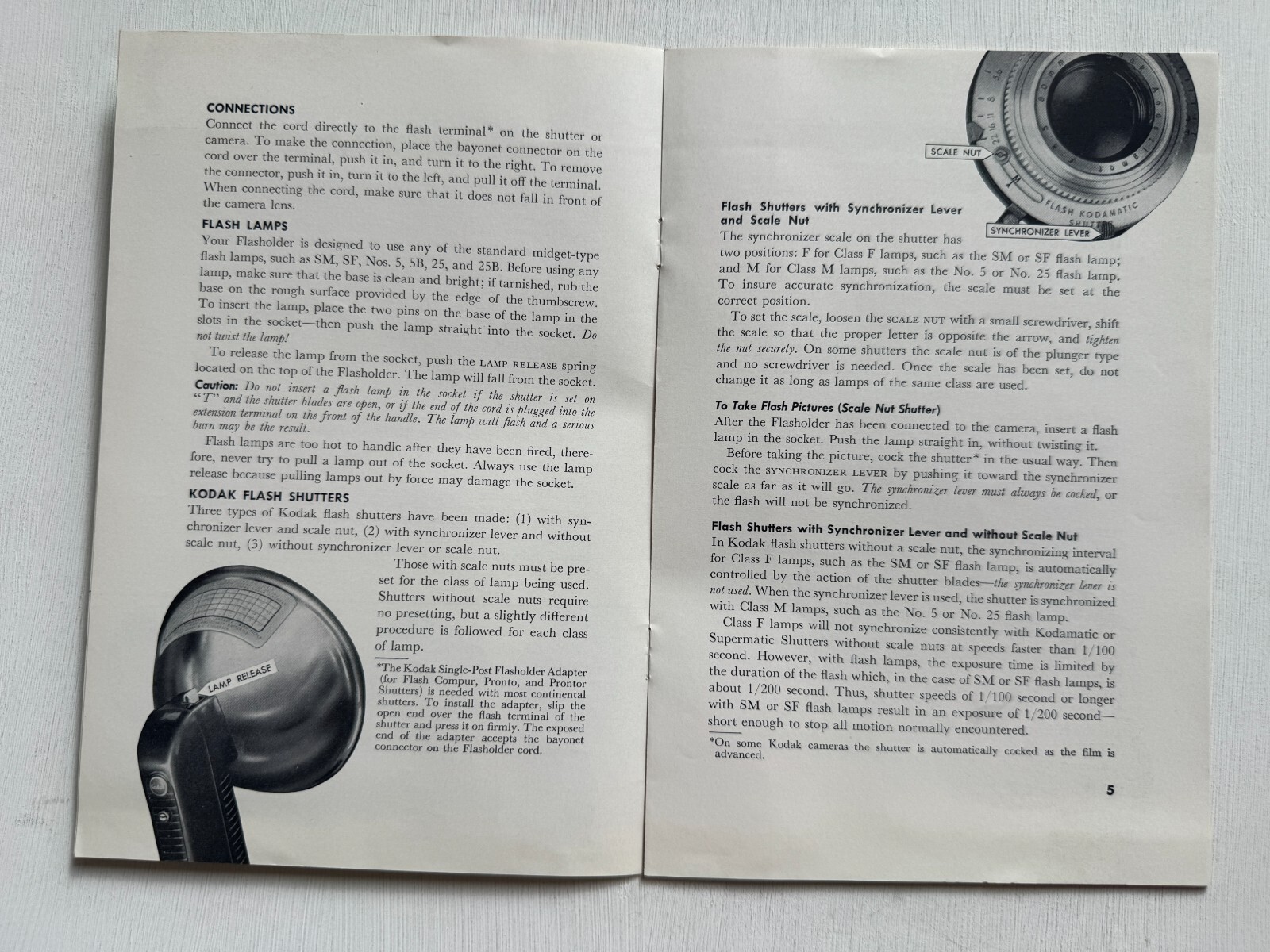 1953 Kodak B-C Flasholder Instruction Guide