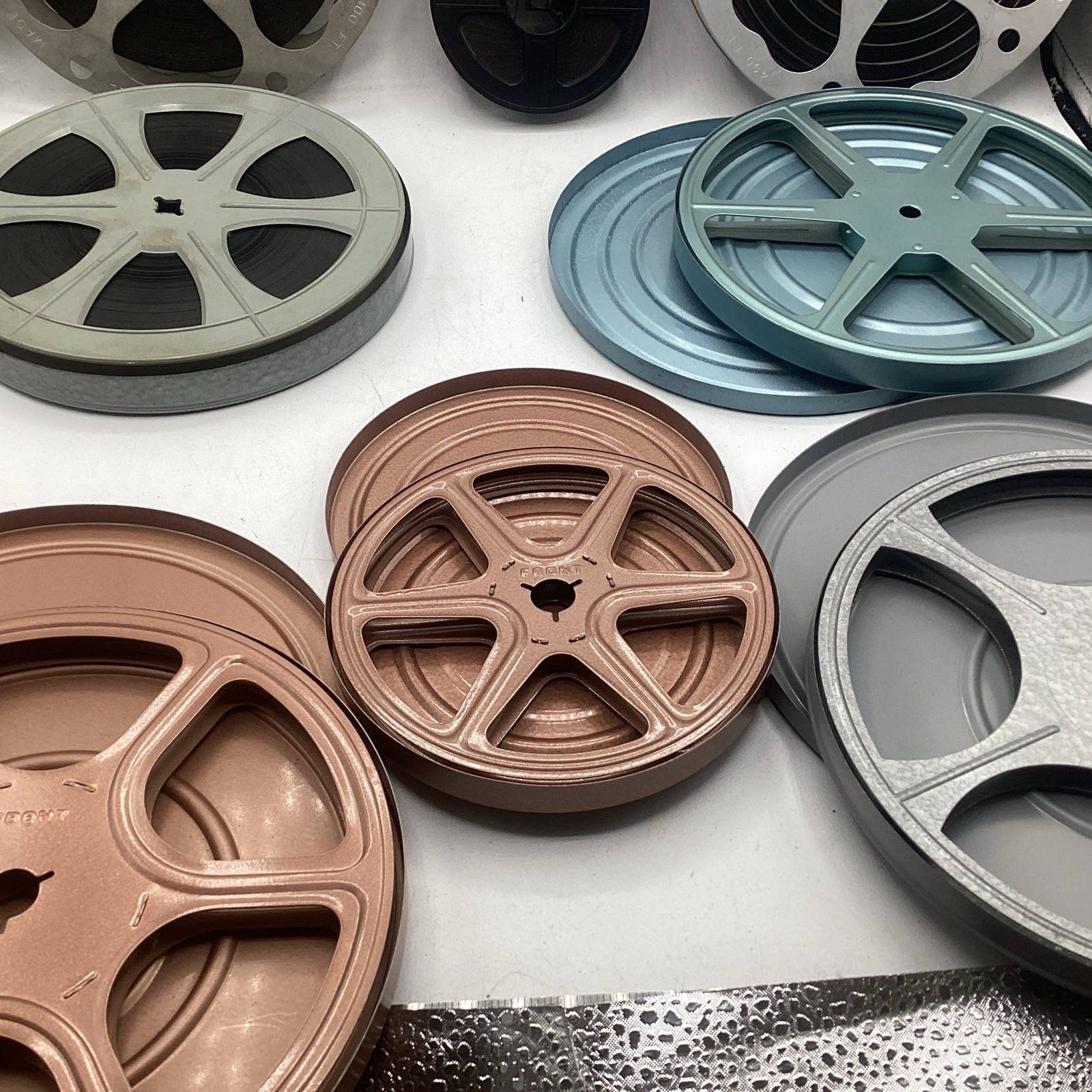 8mm Film Reels Metal Vintage Mix Lot 4 Empty 4 Full Home Movies Vacation Viewer