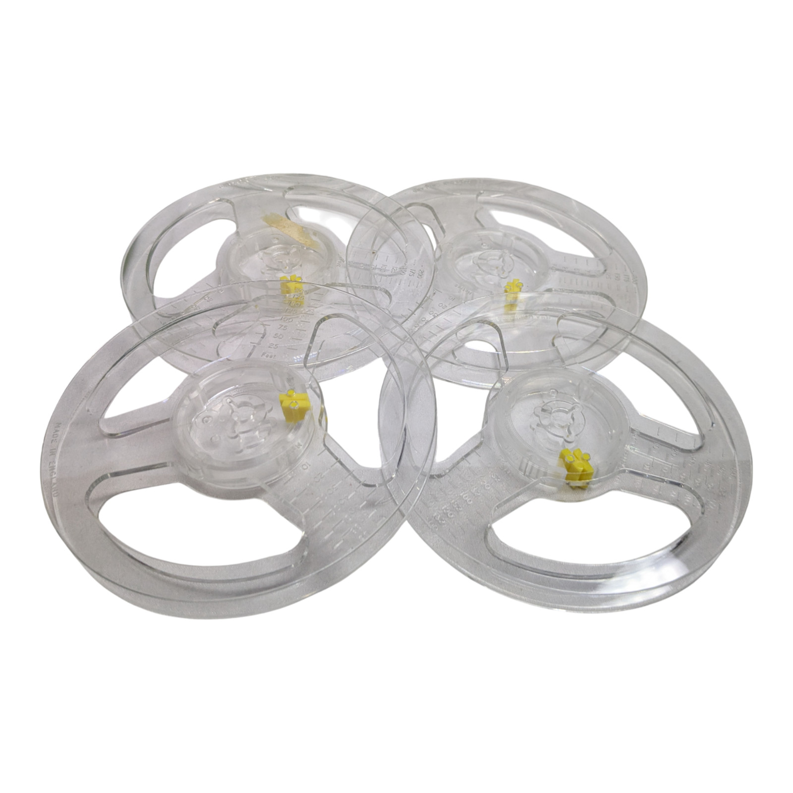 Box of 6 200FT 8mm Cine Film Reel Empty Take Up Spool + Free Clips