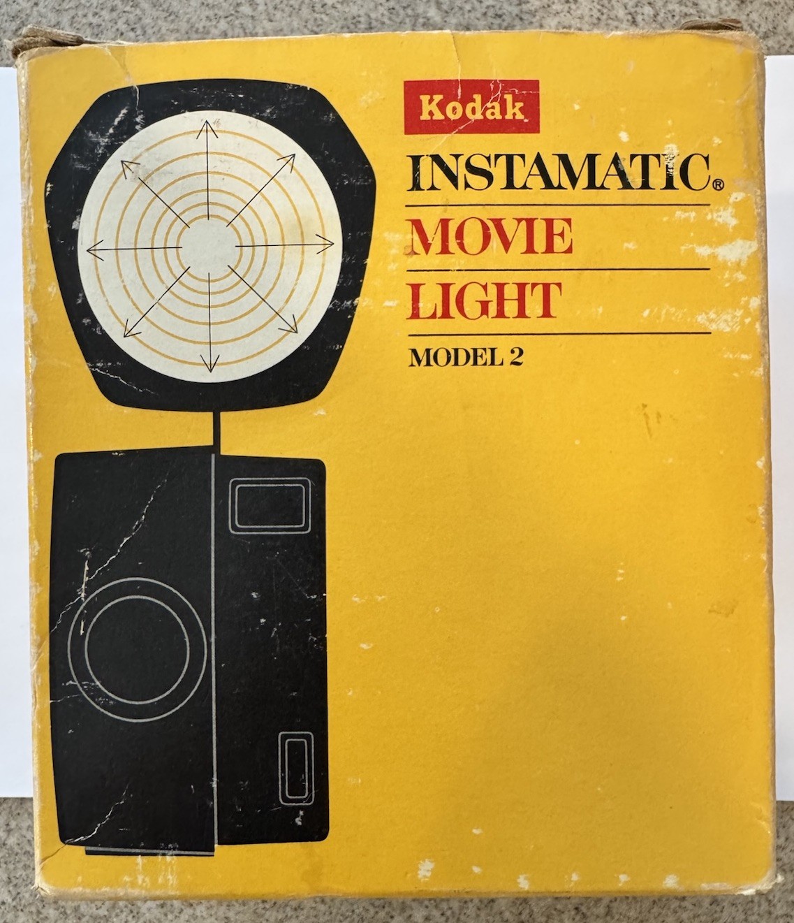 Kodak Instamatic Movie Light Model 2 No. D376 w/ Cord & Original Box Working