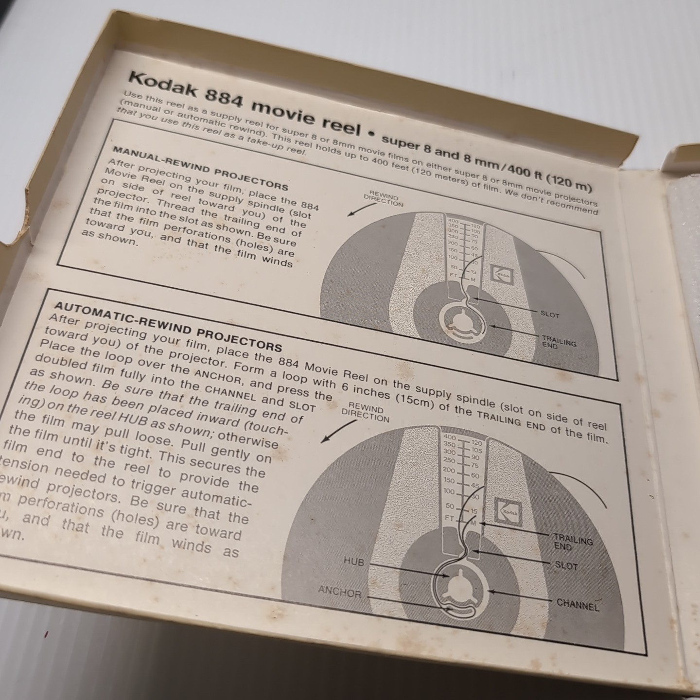 Kodak / 884 Movie Reel / Super 8 and 8 mm / 400 ft. (120m) /