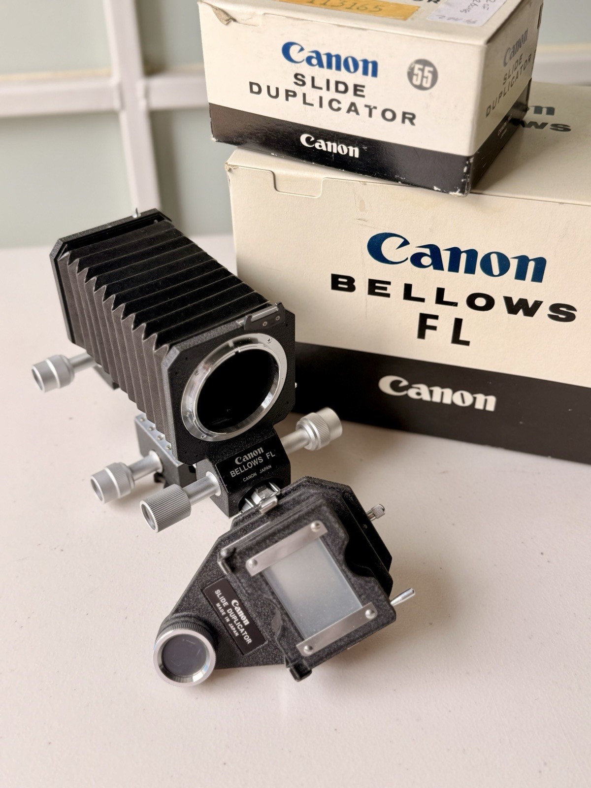 Canon Bellows FL Macro Extension & Slide Duplicator Complete Boxed Set – ex cond