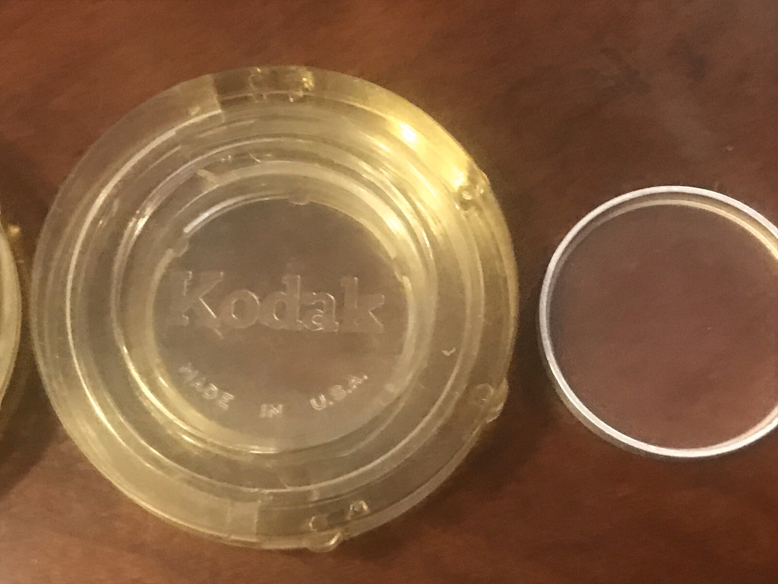 2 Vintage Kodak Plastic Filter/Adapter Holder Stackable Cases & 1 filter 1-1/8”