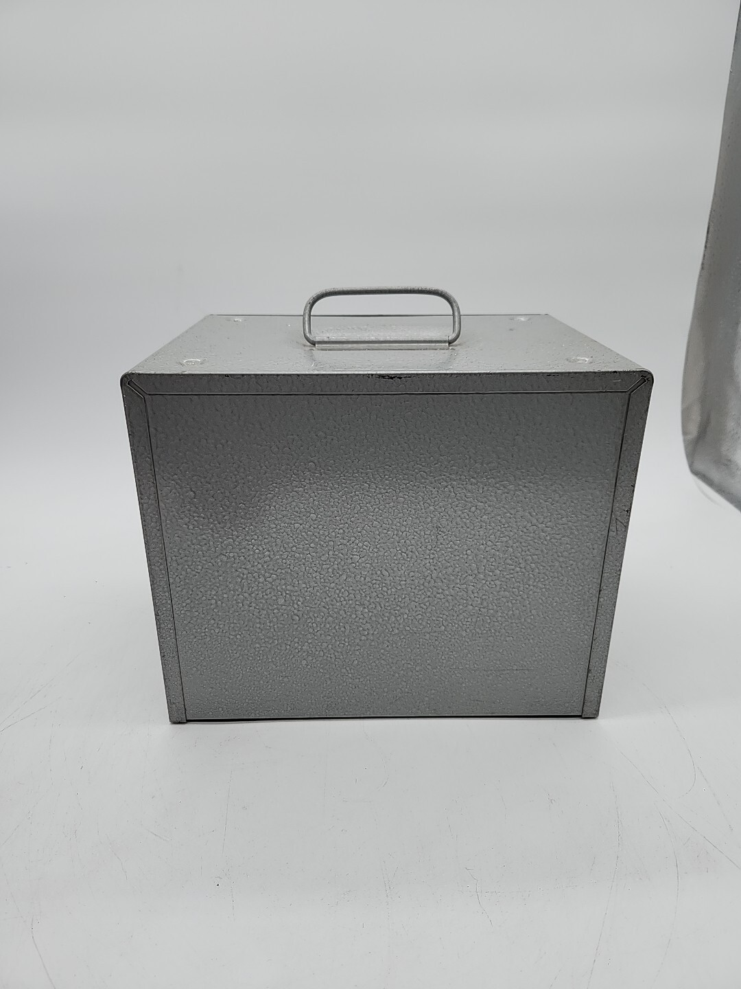 Vtg Brumberger 8 mm metal reel holder case storage bin 1950 mid century