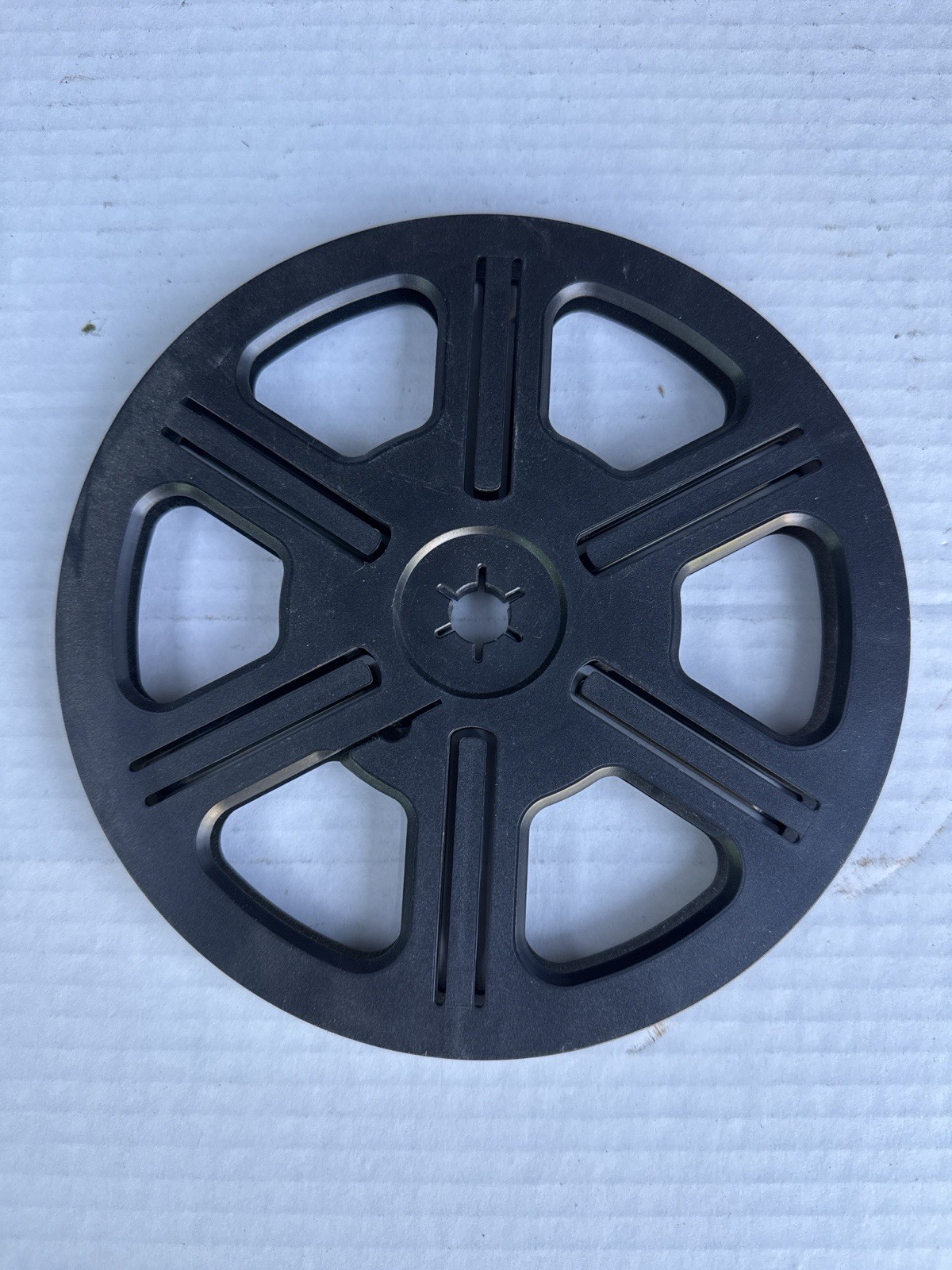Vintage 7” Film Reel Empty Take Up Spool 400ft Plastic No Brand Black