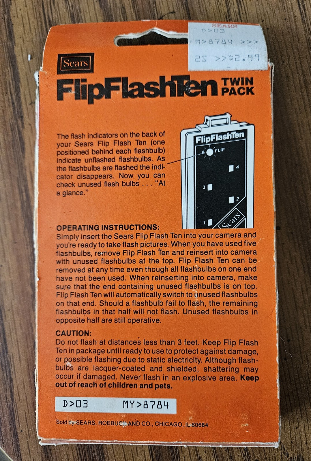 Vintage Sears 1970s Flip Flash Super 10 Flash Cube Sticks Twin Pack New