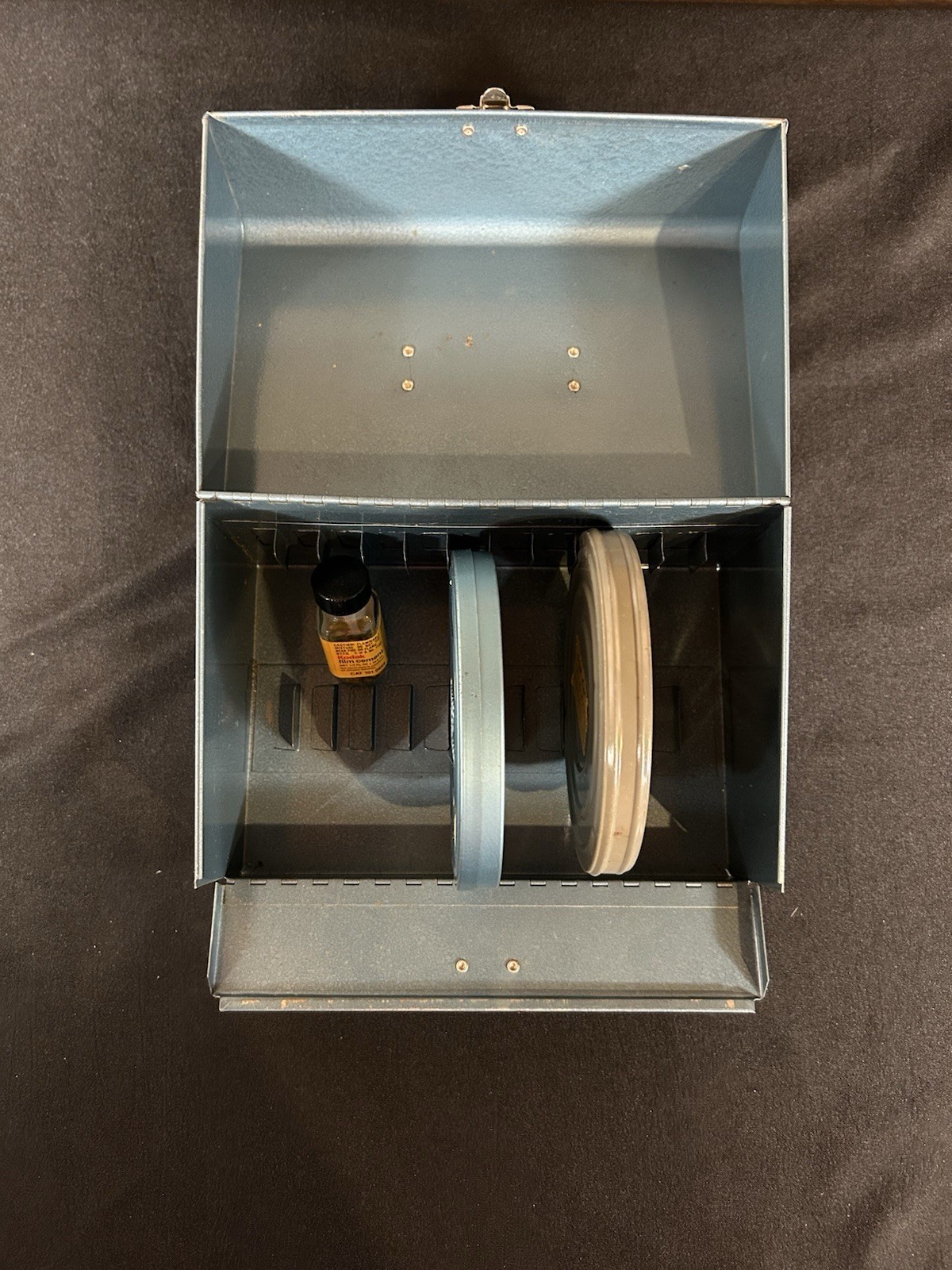 VTGLogan Deluxe Steel 8mm,12 Film Holder,Empty Reel Tin,Reel Tin W/Reel,Blue4pcs