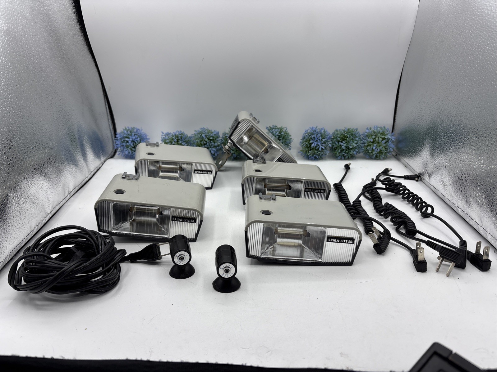5 Vintage Spira-Lite SR Japan Photography Flash. WORKING