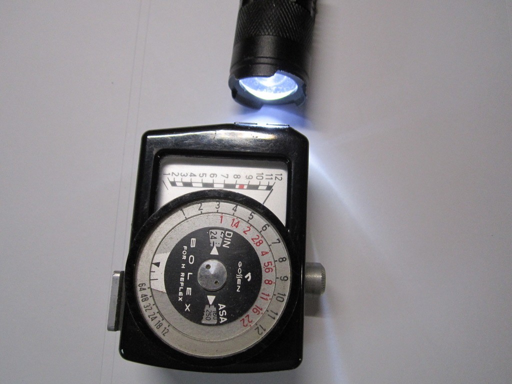 GOSSEN EXPOSURE LIGHT METER + NEW BATTERY for BOLEX 16MM MOVIE CAMERA WORKING #3
