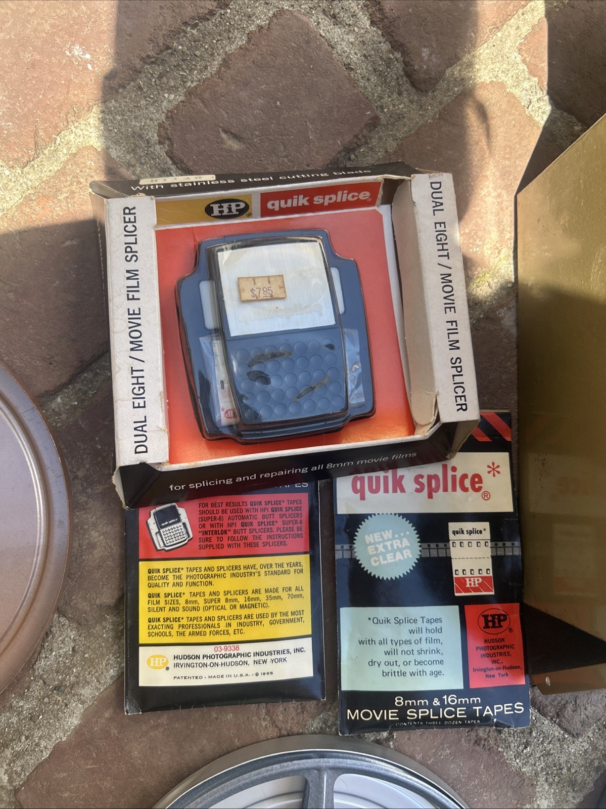 HP Quik Splice (5) Super 8 Film Reels And Cans Goldberg Dual 8 Film Reels