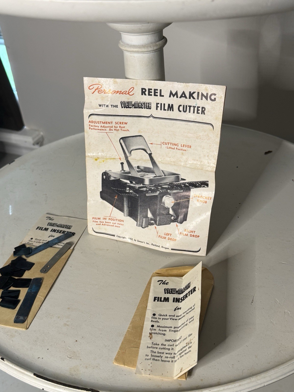 Vintage 1952 Sawyer’s View-Master Personal Film Cutter Model A Box Manual Works
