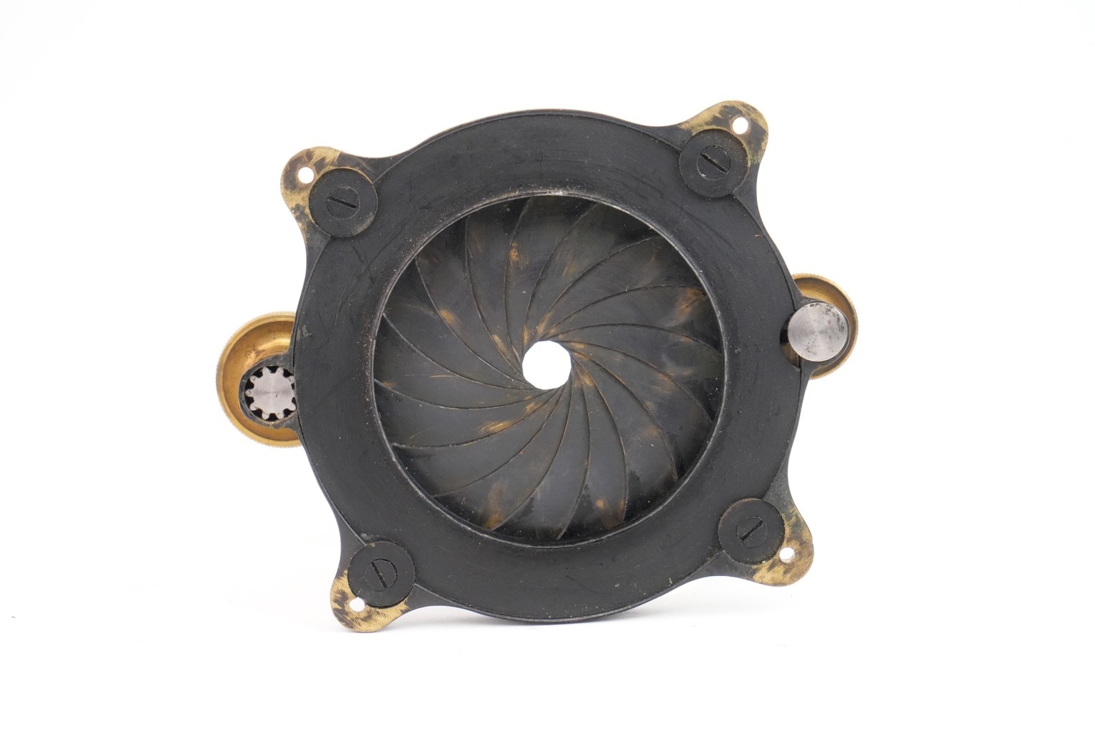 Iris ring for photographic lens attachment. Circa 1900.