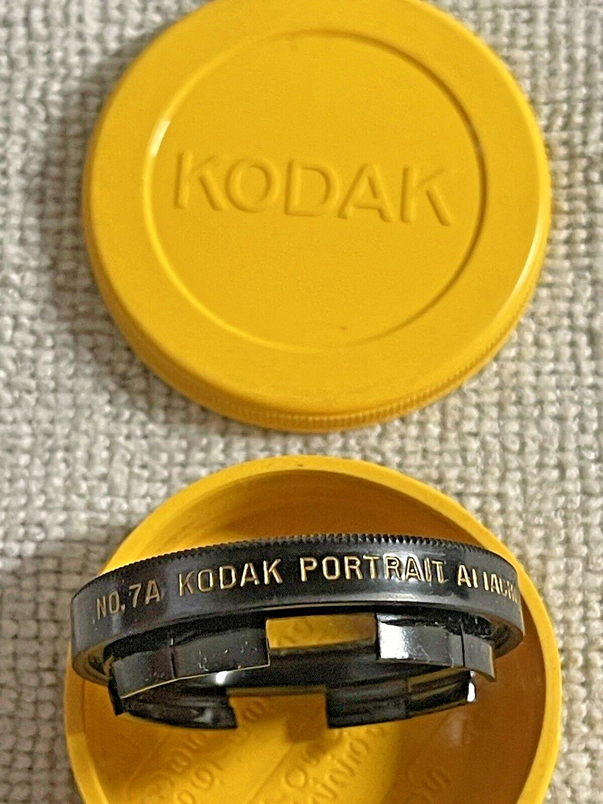Vintage Eastman Kodak Portrait Attachment Lens No. 7A & Yellow Lens – set of 2