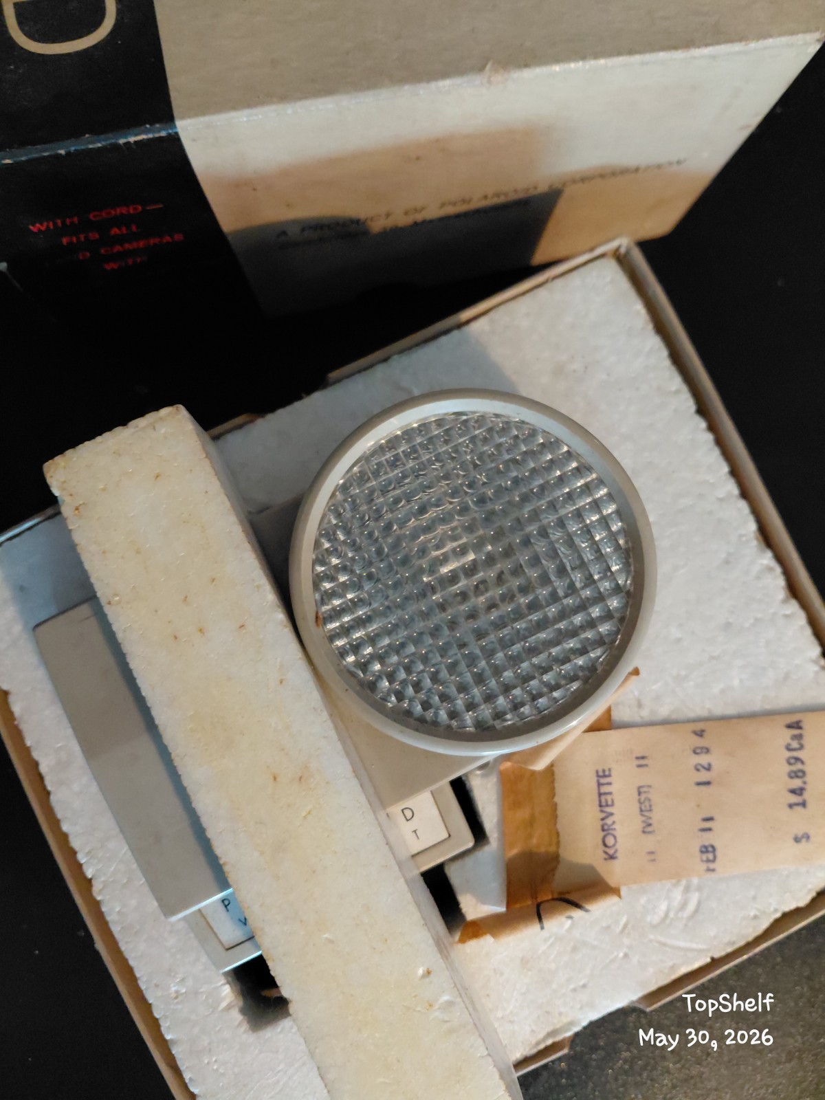 Vintage Polaroid Wink-Light Model 252 Flash Attachment with Original Box& Papers