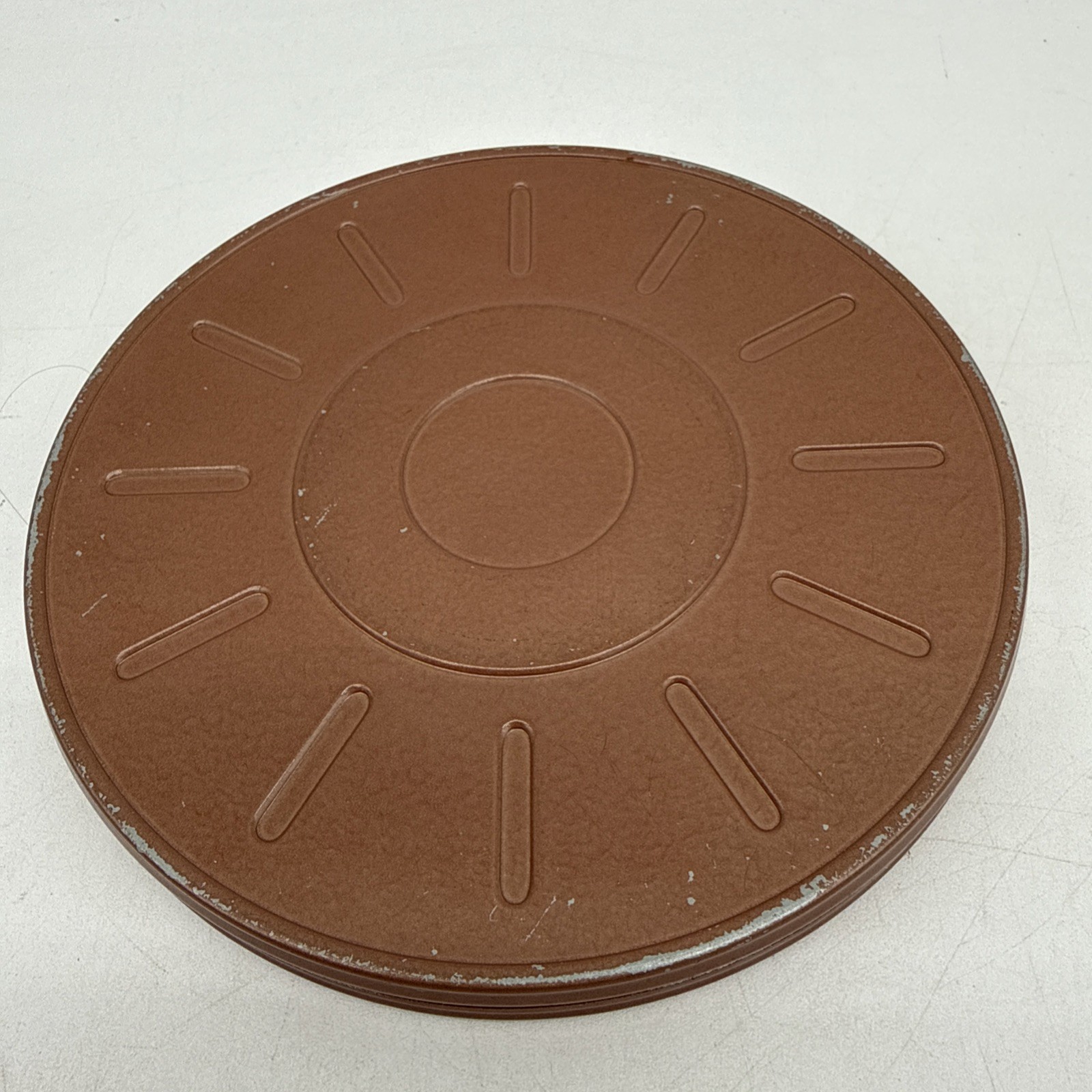 Vintage GB Brown Metal Film Reel Canister 6″ With Film Reel