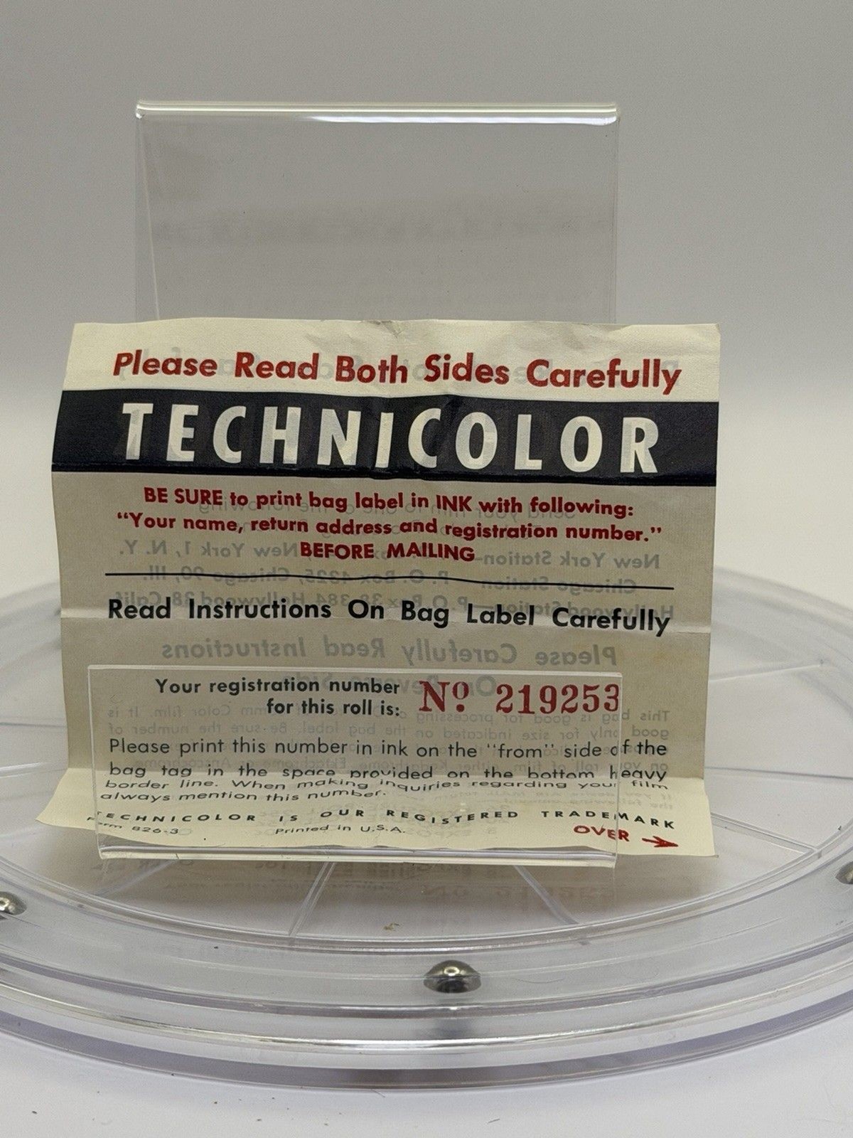 Vintage Technicolor 35mm 20 Exposure Prepaid Film Processing Mailer & Box