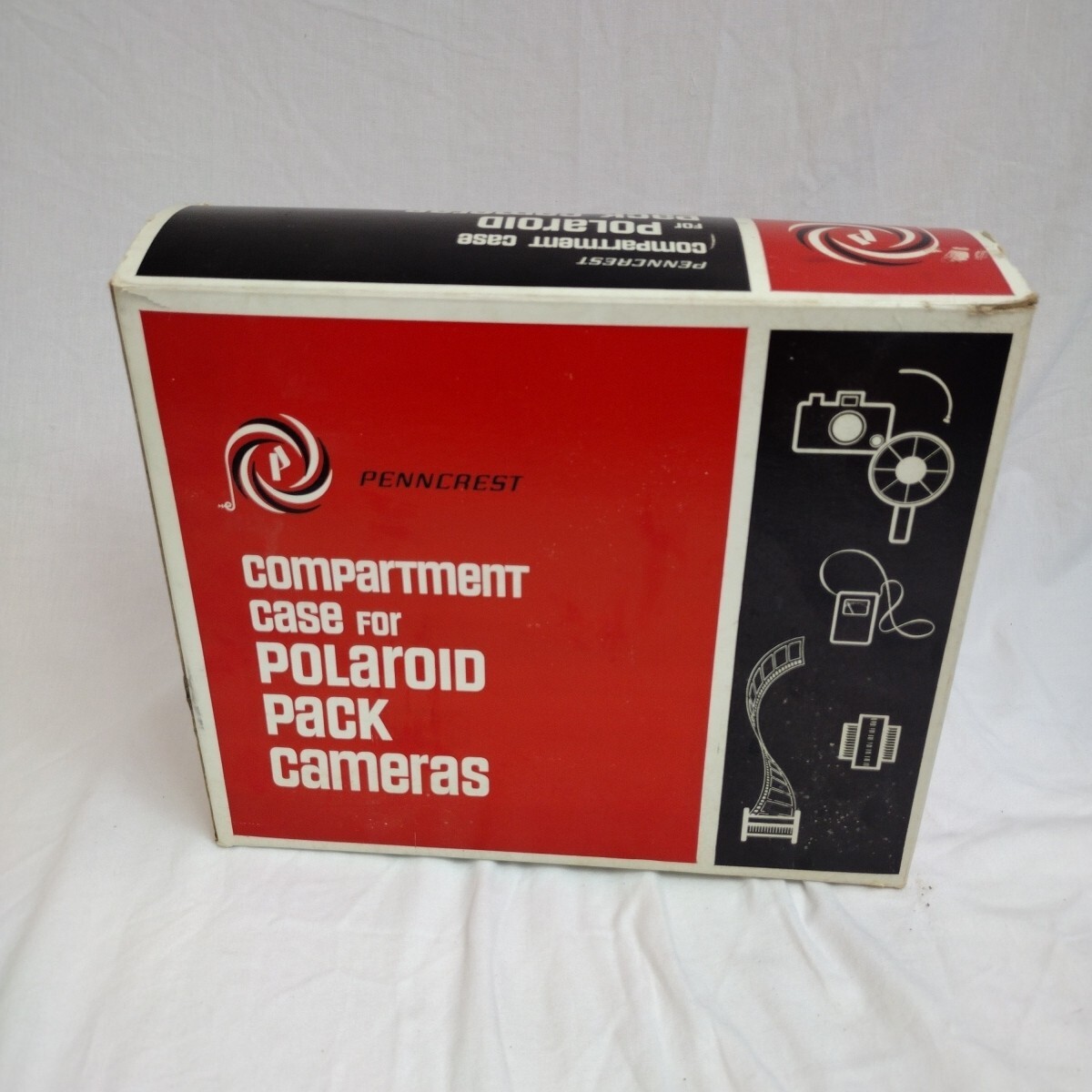 Vtg. Penncrest Compartment Case for Polaroid Pack Cameras Hard Pressed Vinyl IOB