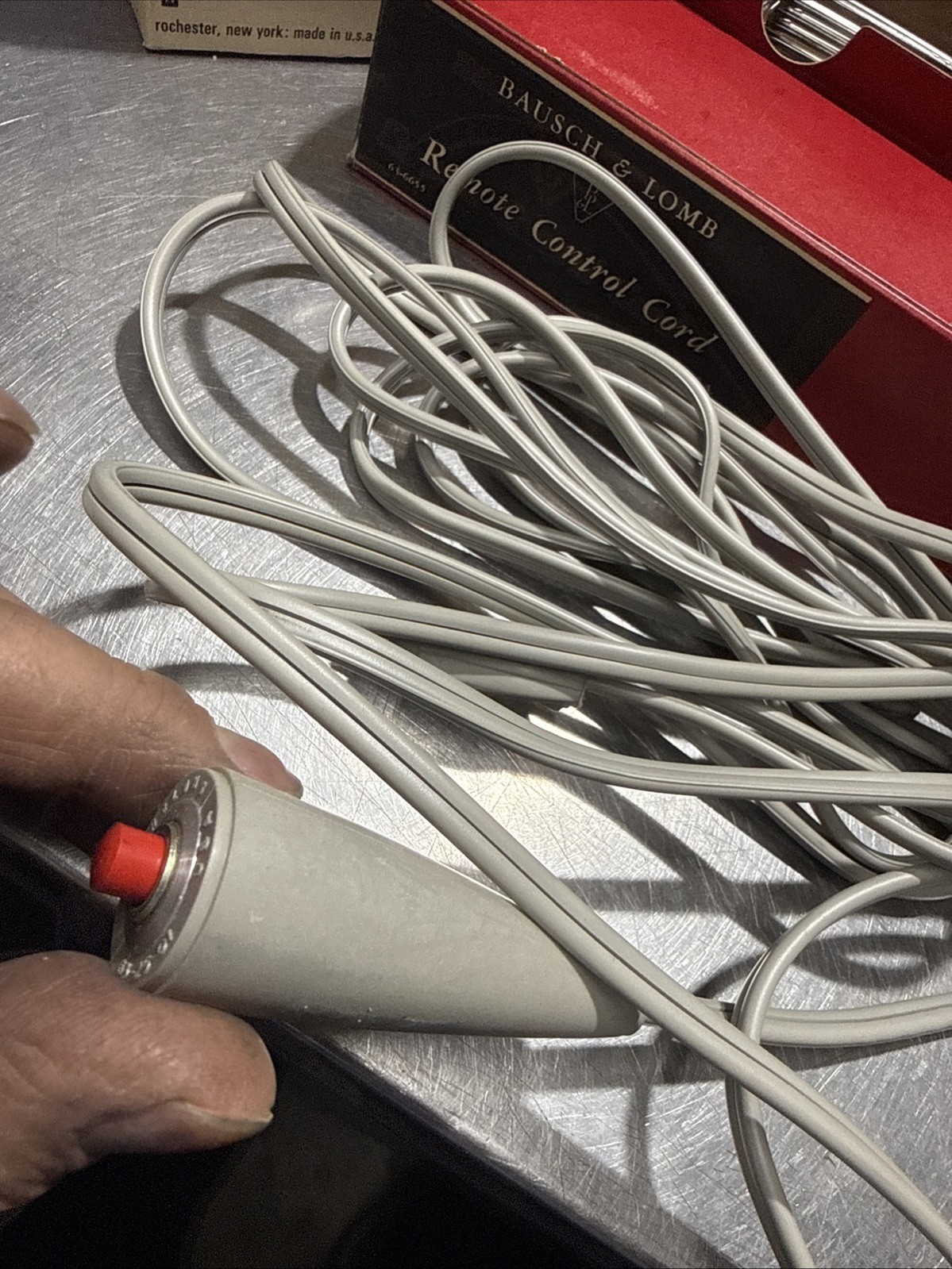 BAUSCH LOMB REMOTE CONTROL CORD IN ORIG. BOX With Several Slide Stiffeners