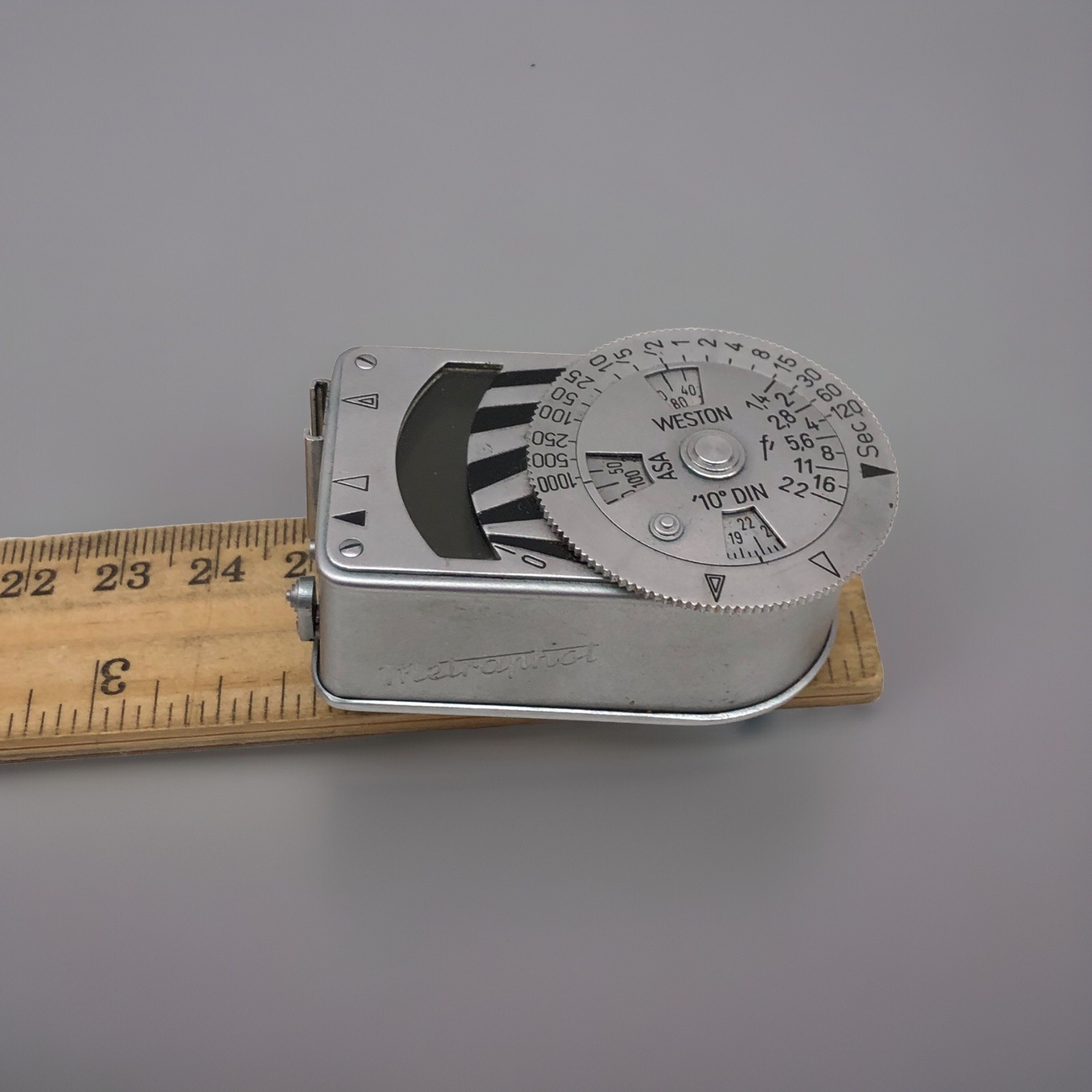 Vintage Metraphoh Metrawatt Slip On Accessory Analog Light Meter With Case