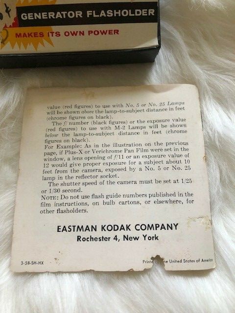 1950’s KODAK EKTAMITE Flasholder with Kodak Generator Flasholder Box Vintage