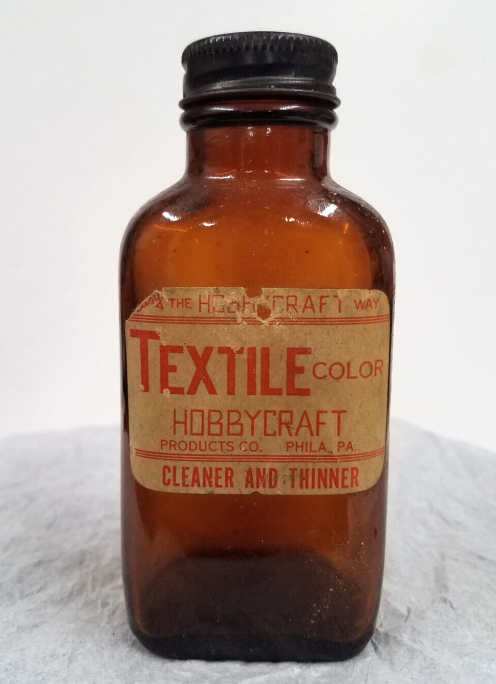 Vintage Hobbycraft Cleaner and Thinner Bottle Philadelphia PA Empty Bottle w Cap
